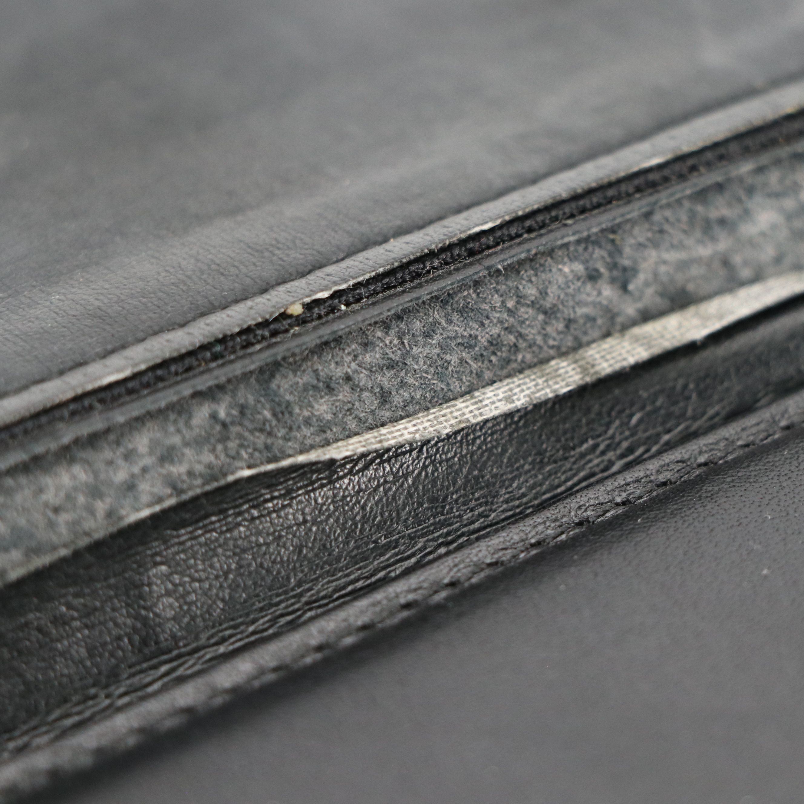 Christian Dior CD Envelope Flap Convertible Clutch in Black Leather