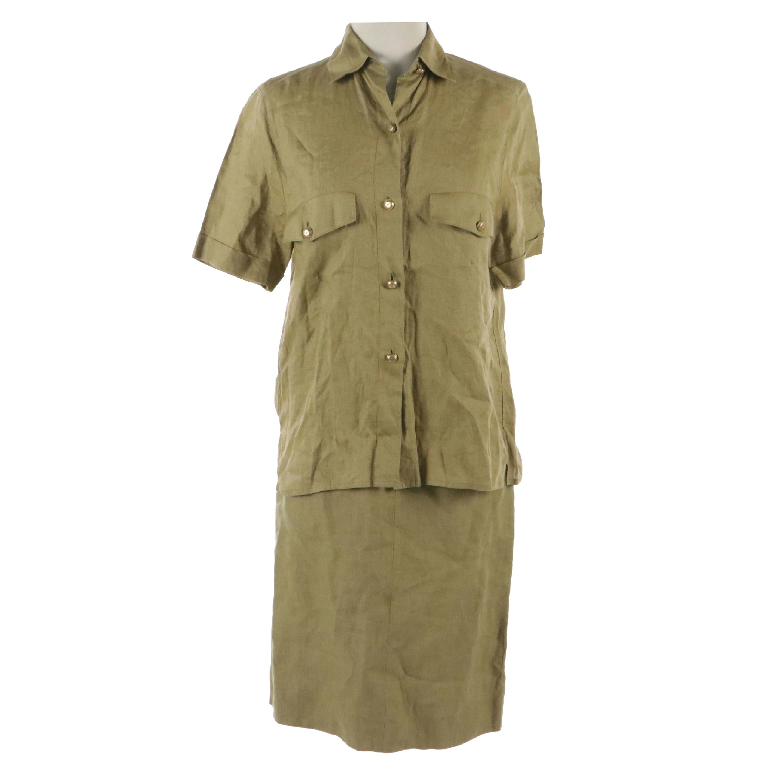 Chanel Linen Two-Piece Skirt Set