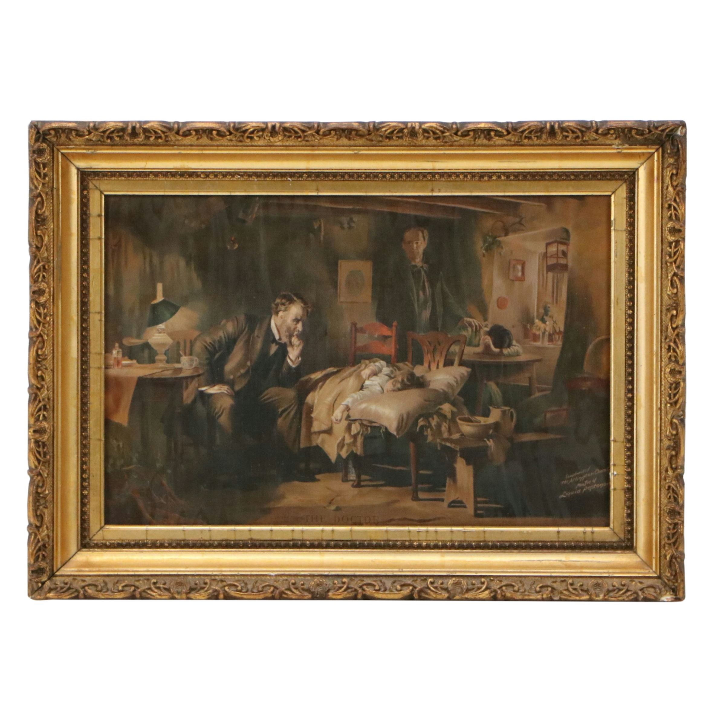 Color Lithograph After Luke Fildes "The Doctor," Circa Late 19th Century