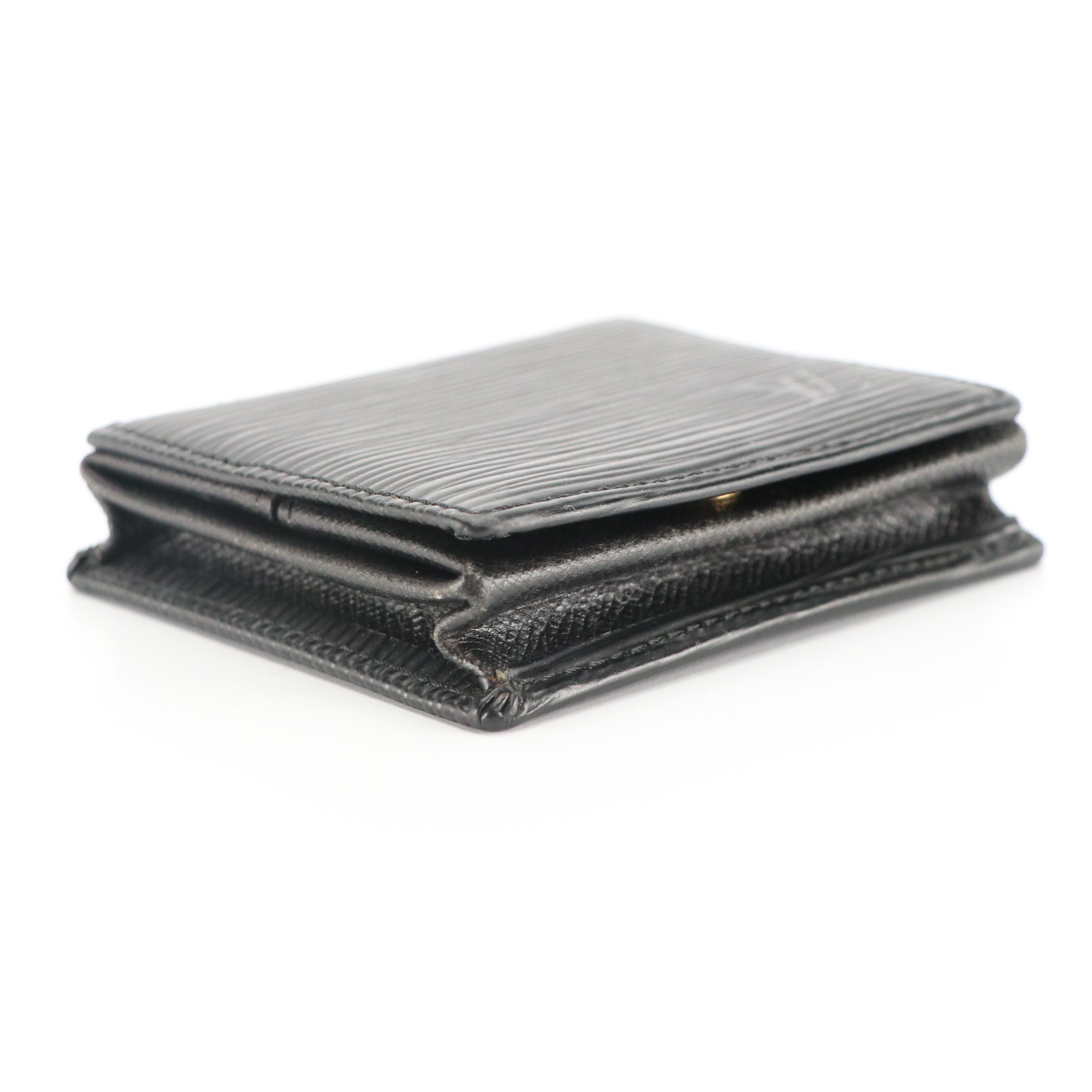 Louis Vuitton Collapsible Boite Coin Pouch in Black Epi Leather