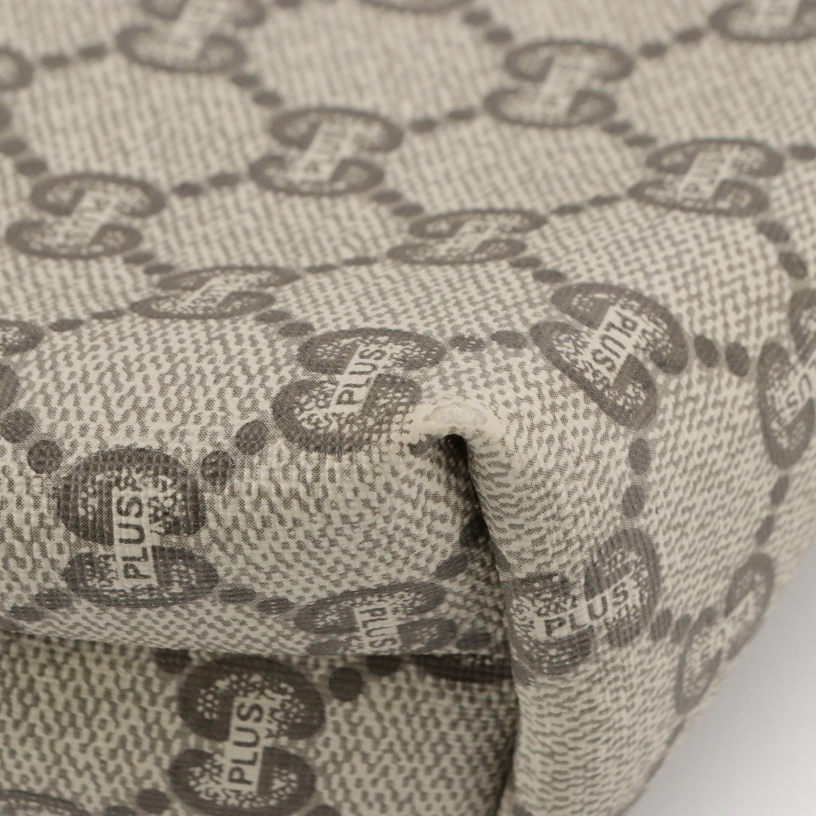 Gucci Plus Front Pocket Tote in GG Supreme Canvas, Leather & Web Straps W/ Pouch