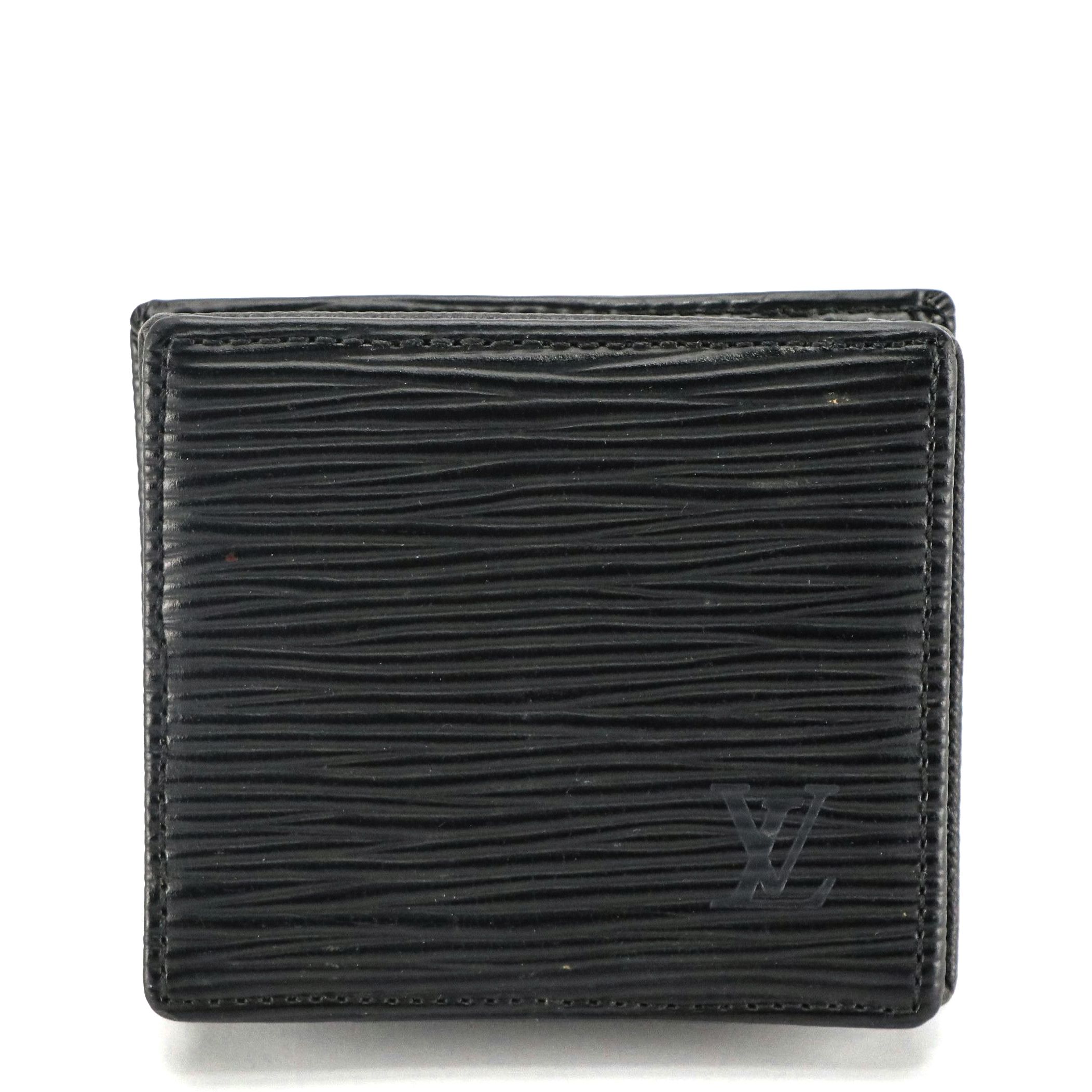Louis Vuitton Collapsible Boite Coin Pouch in Black Epi Leather