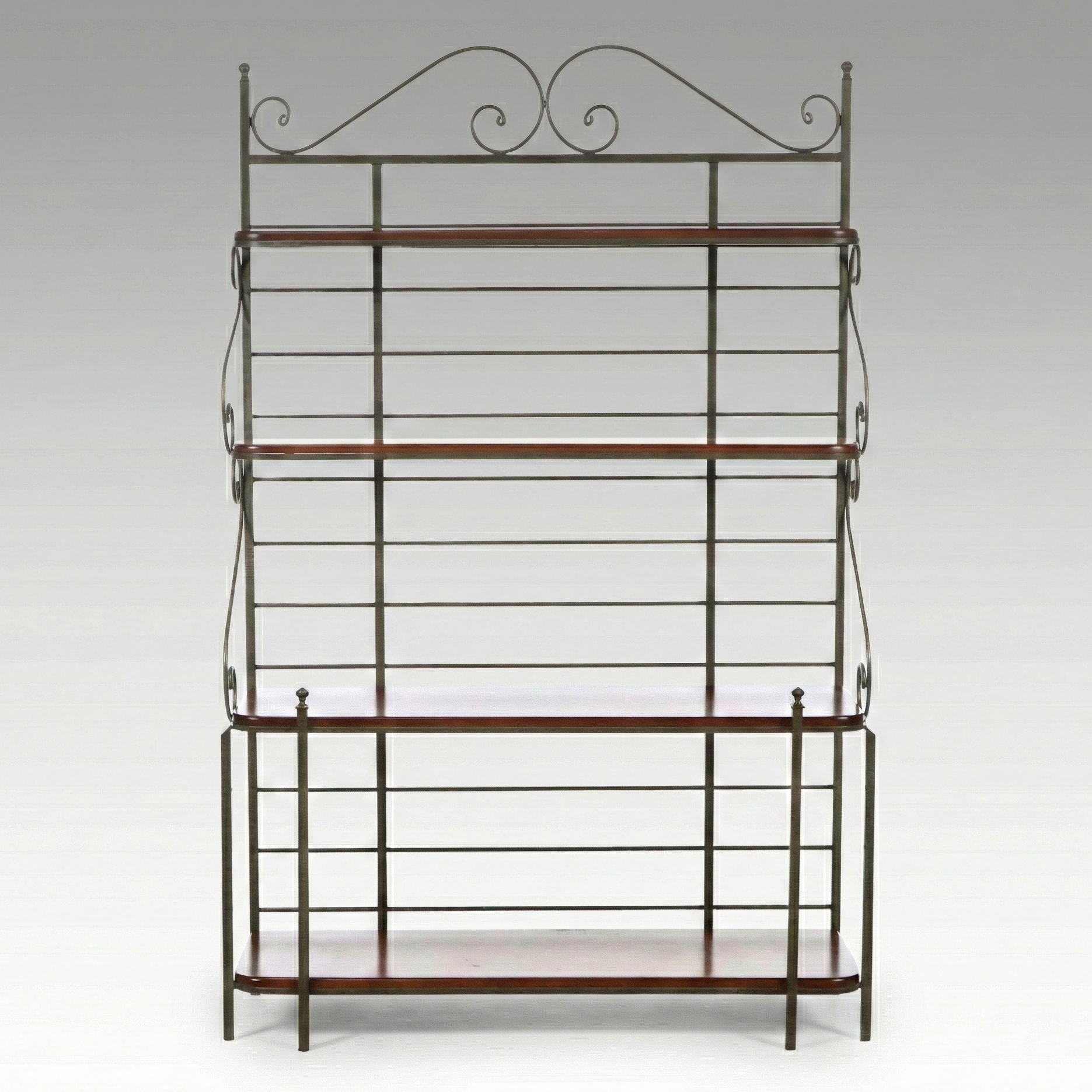 Charleston Forge Wrought Iron and Cherry Wood Baker's Rack