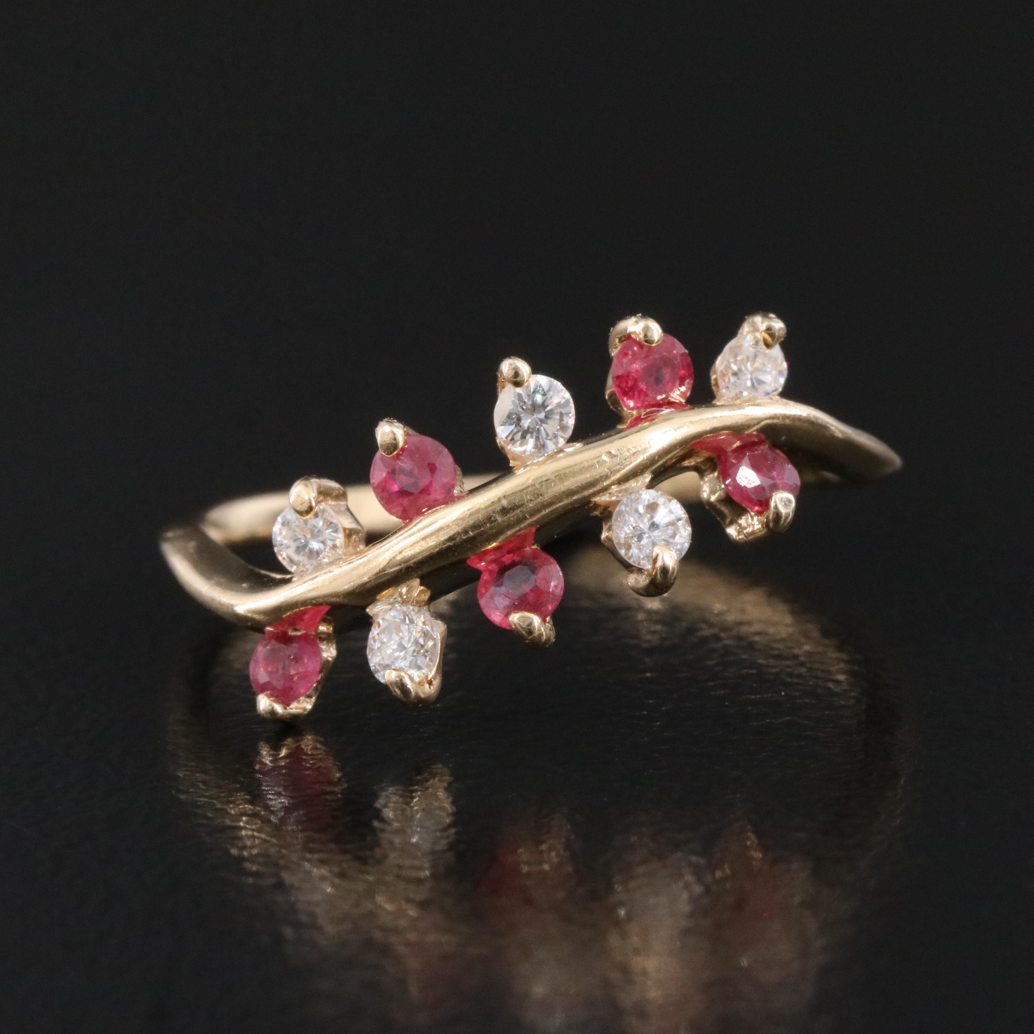 14K Diamond and Ruby Ring