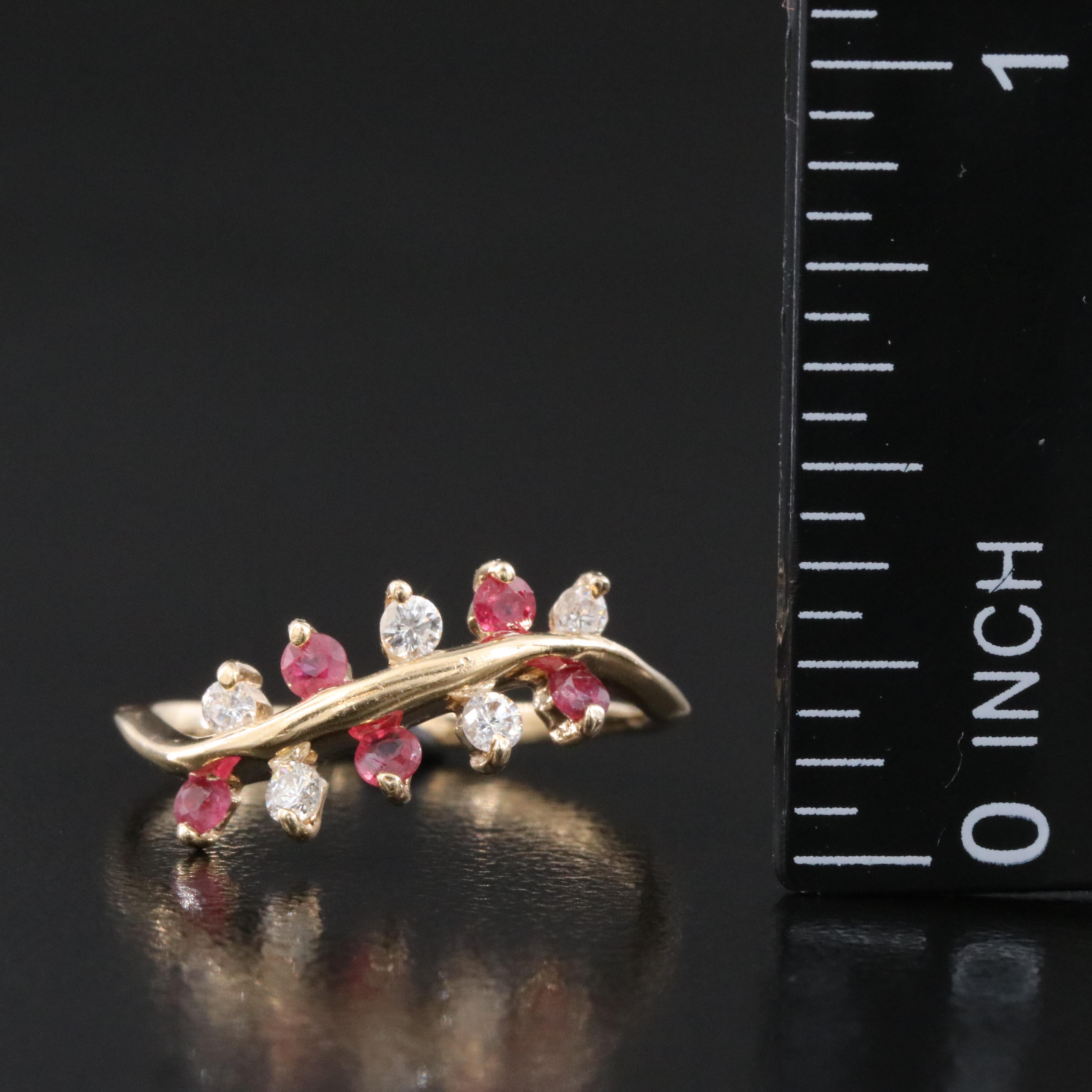 14K Diamond and Ruby Ring