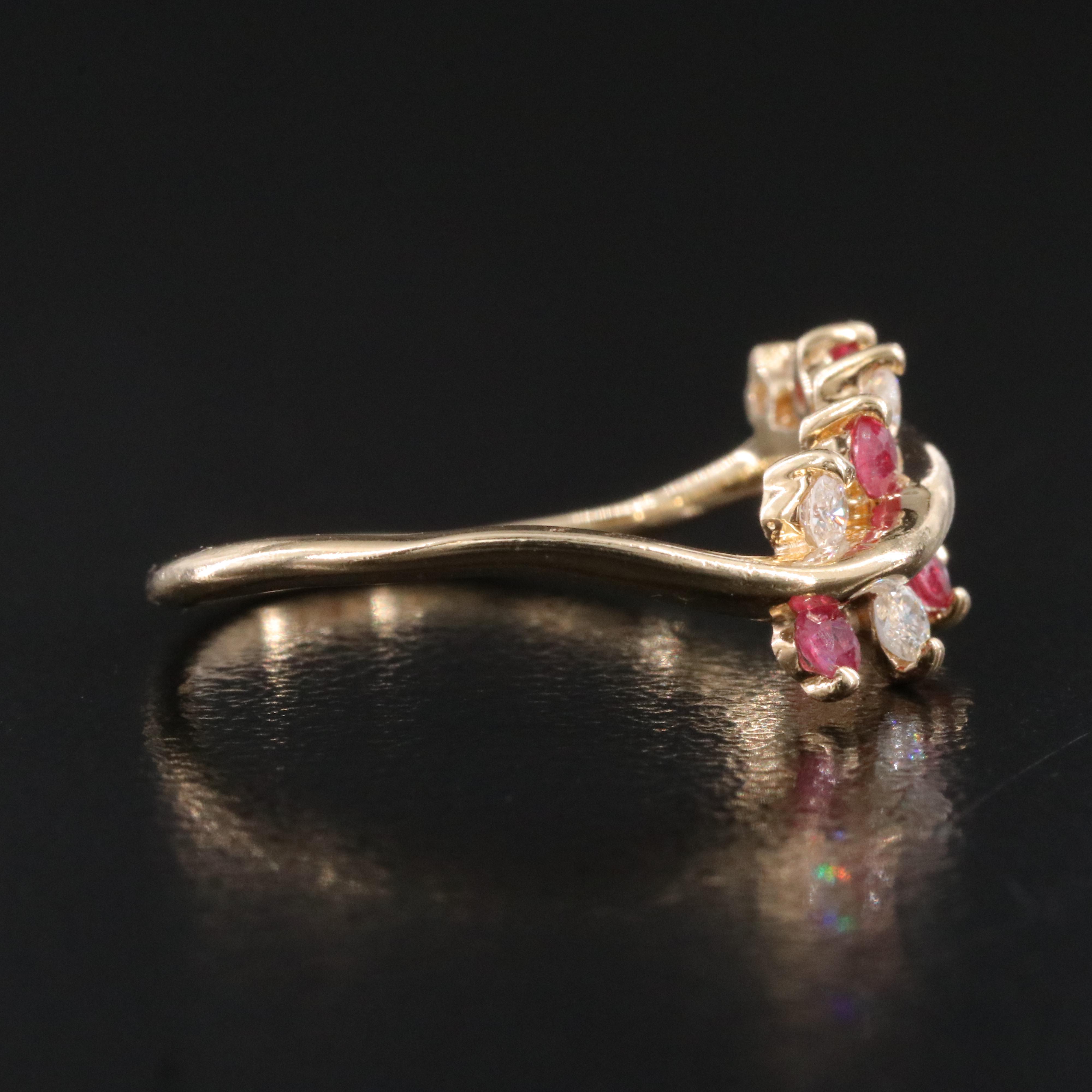 14K Diamond and Ruby Ring