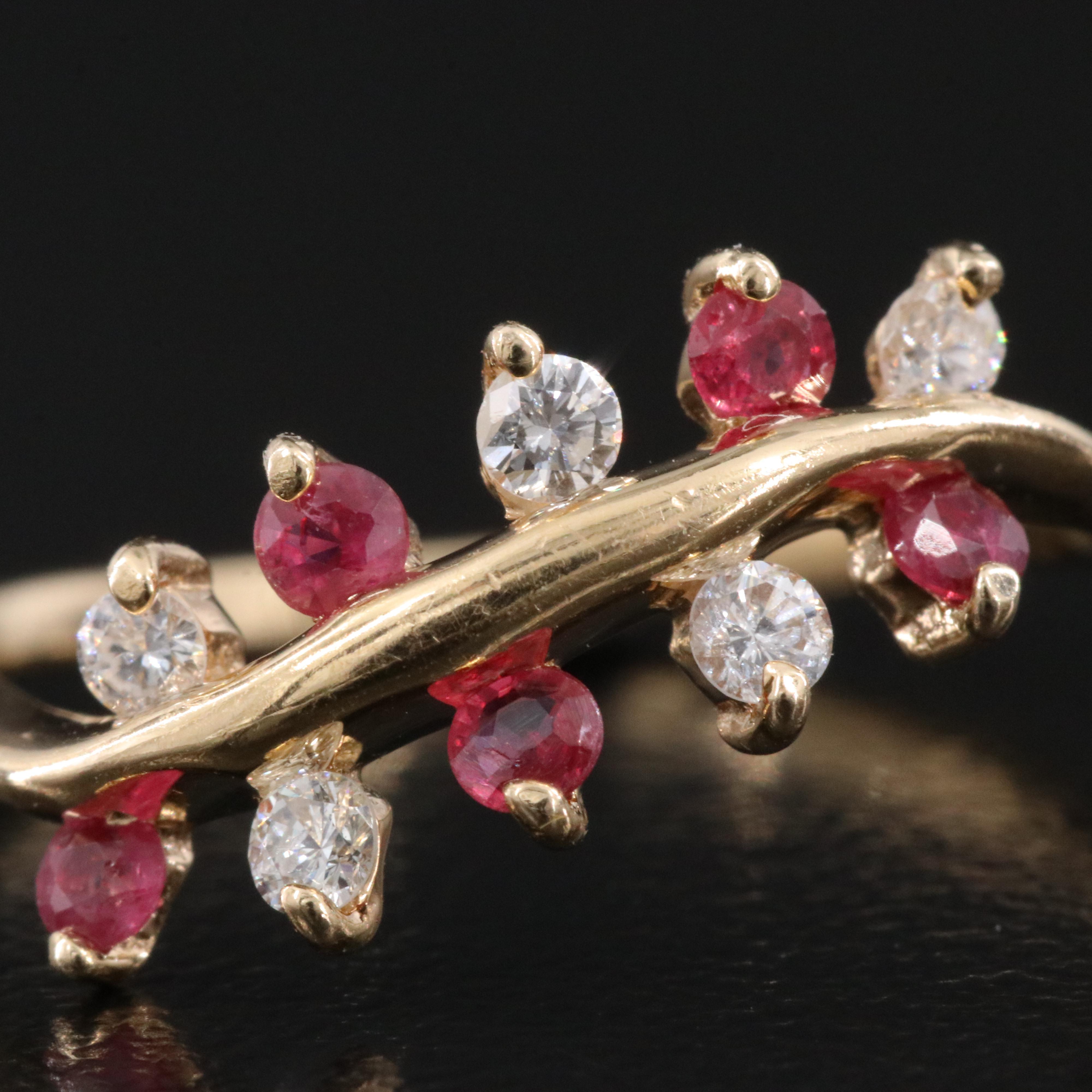 14K Diamond and Ruby Ring