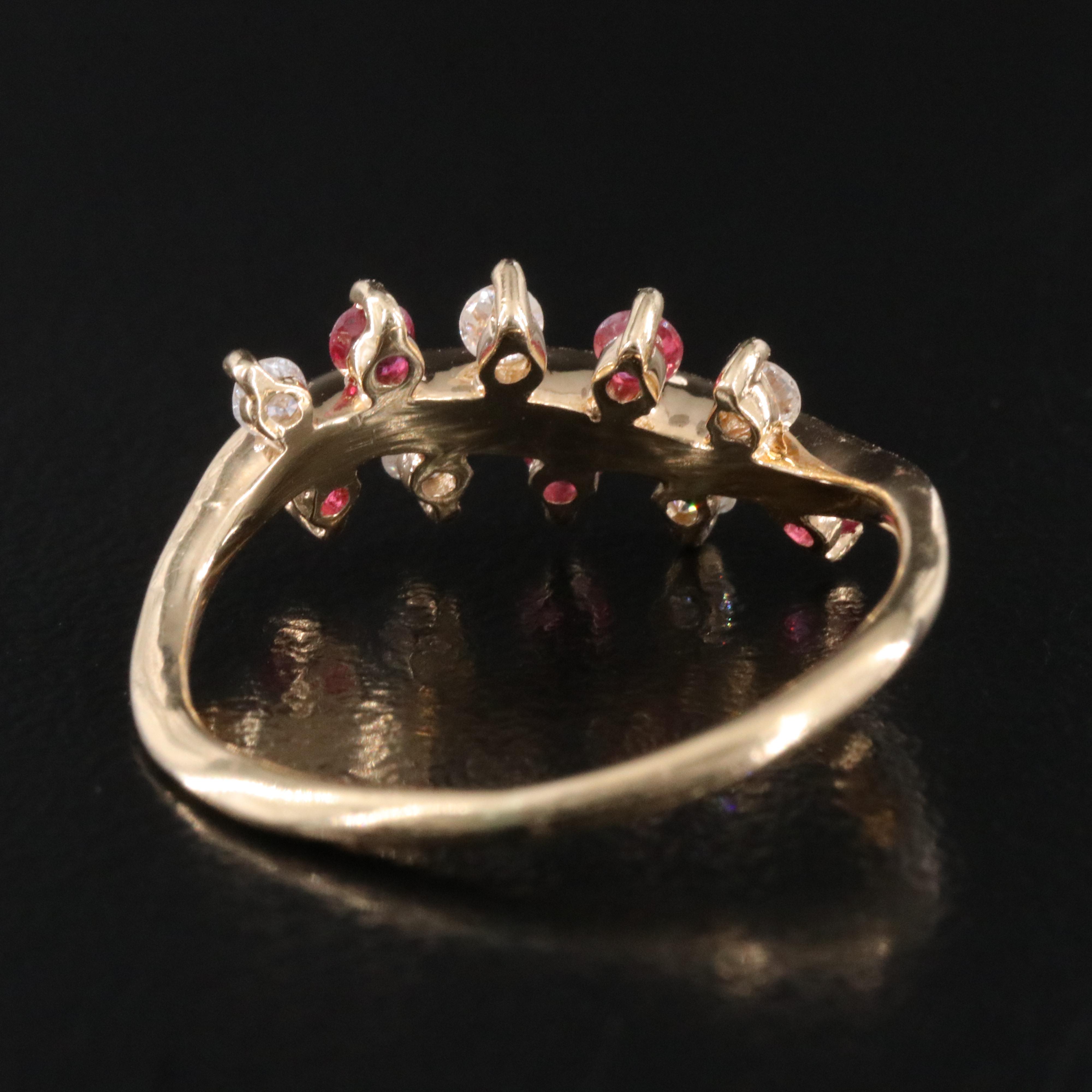 14K Diamond and Ruby Ring