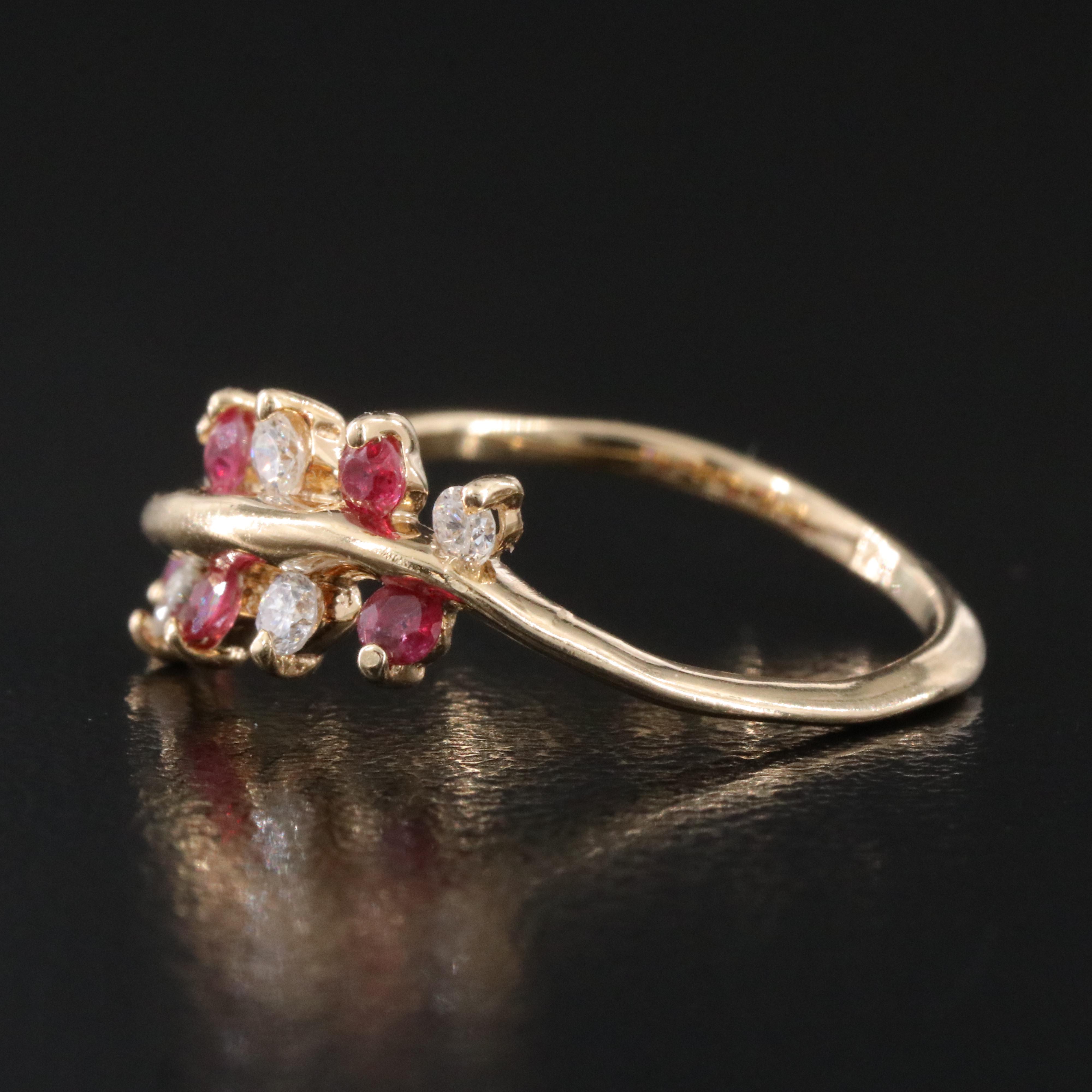 14K Diamond and Ruby Ring