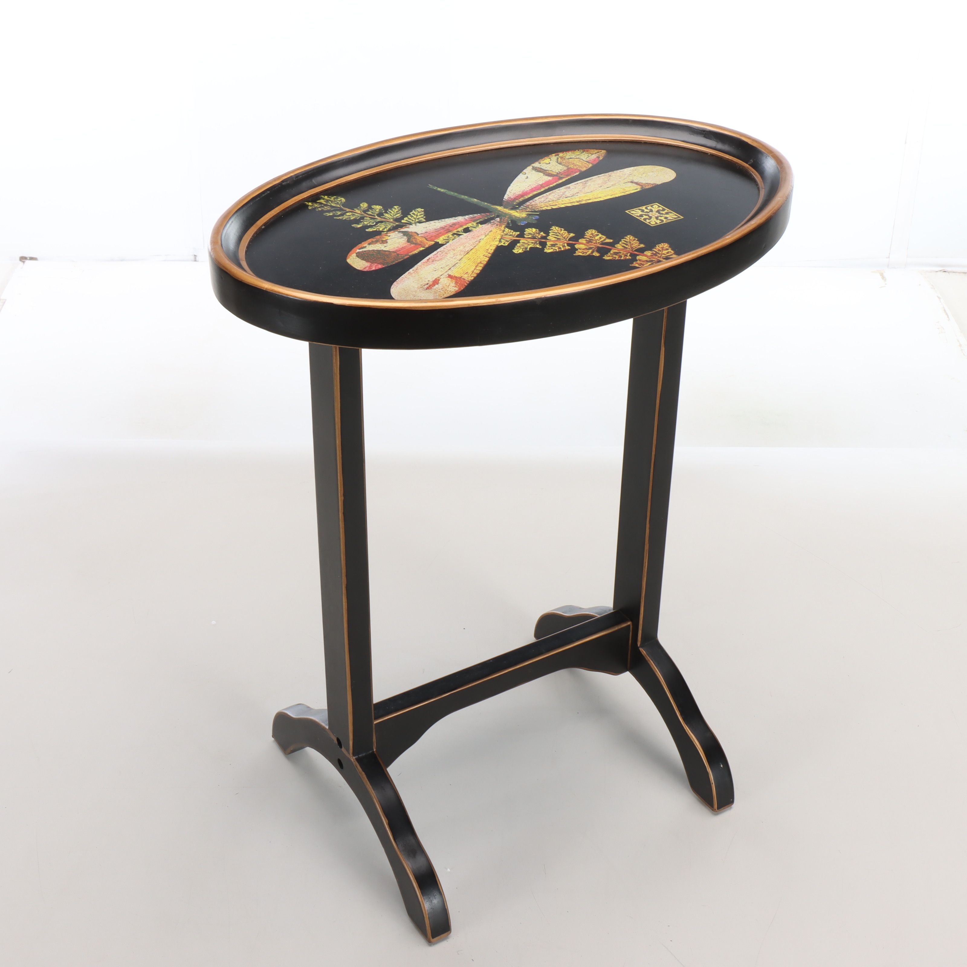 Chelsea House "Port Royal" Tole Tray Table, Late 20th Century