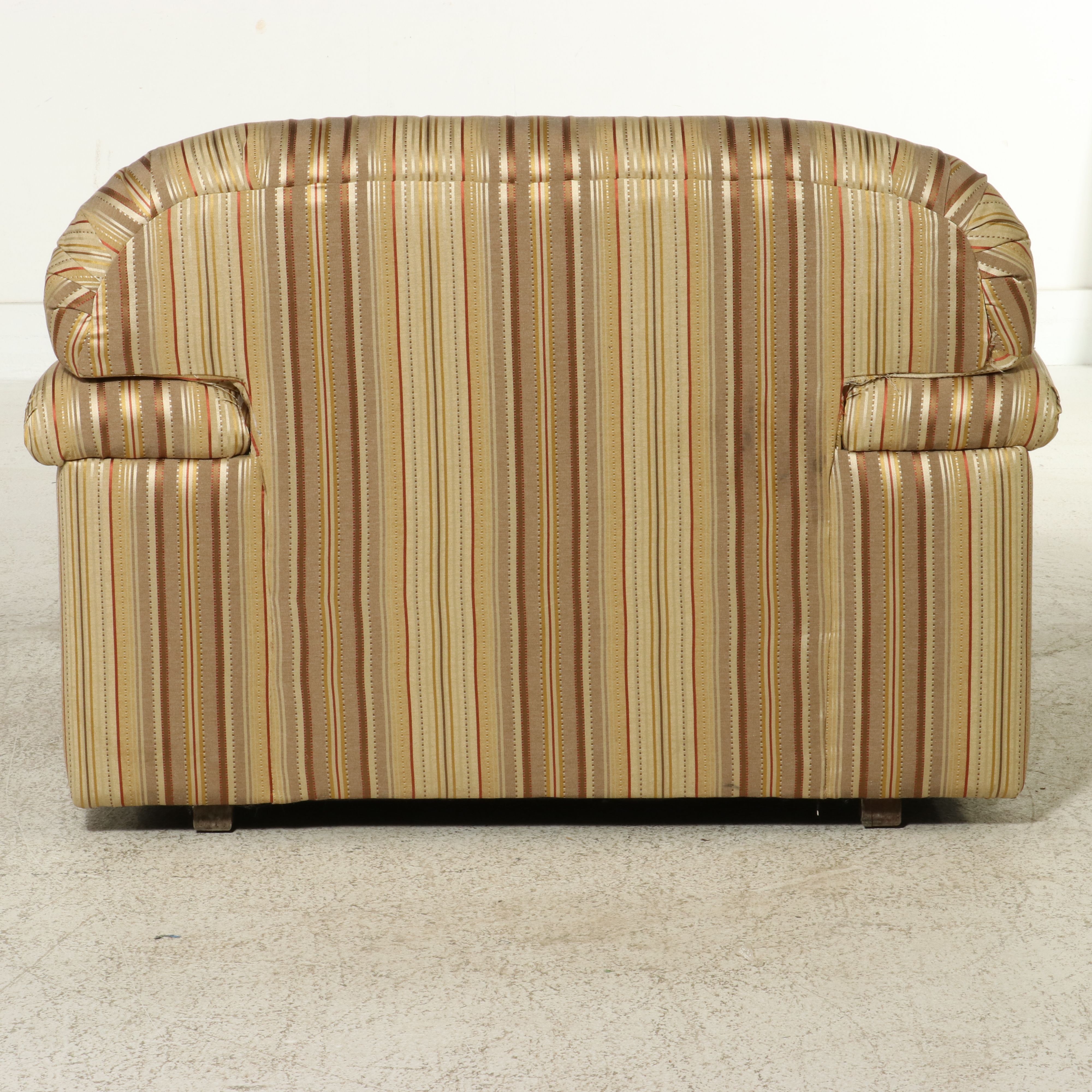 Pair of Bernhardt Striped Upholstered Club Chairs