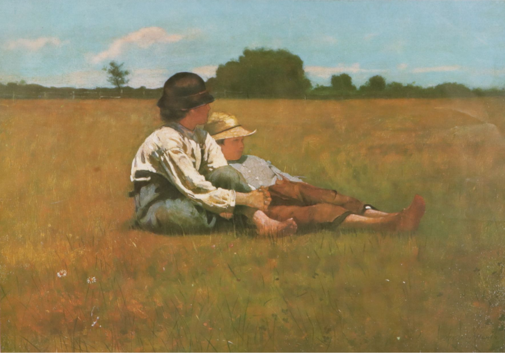 After Winslow Homer Offset Lithograph "Boys in a Pasture"
