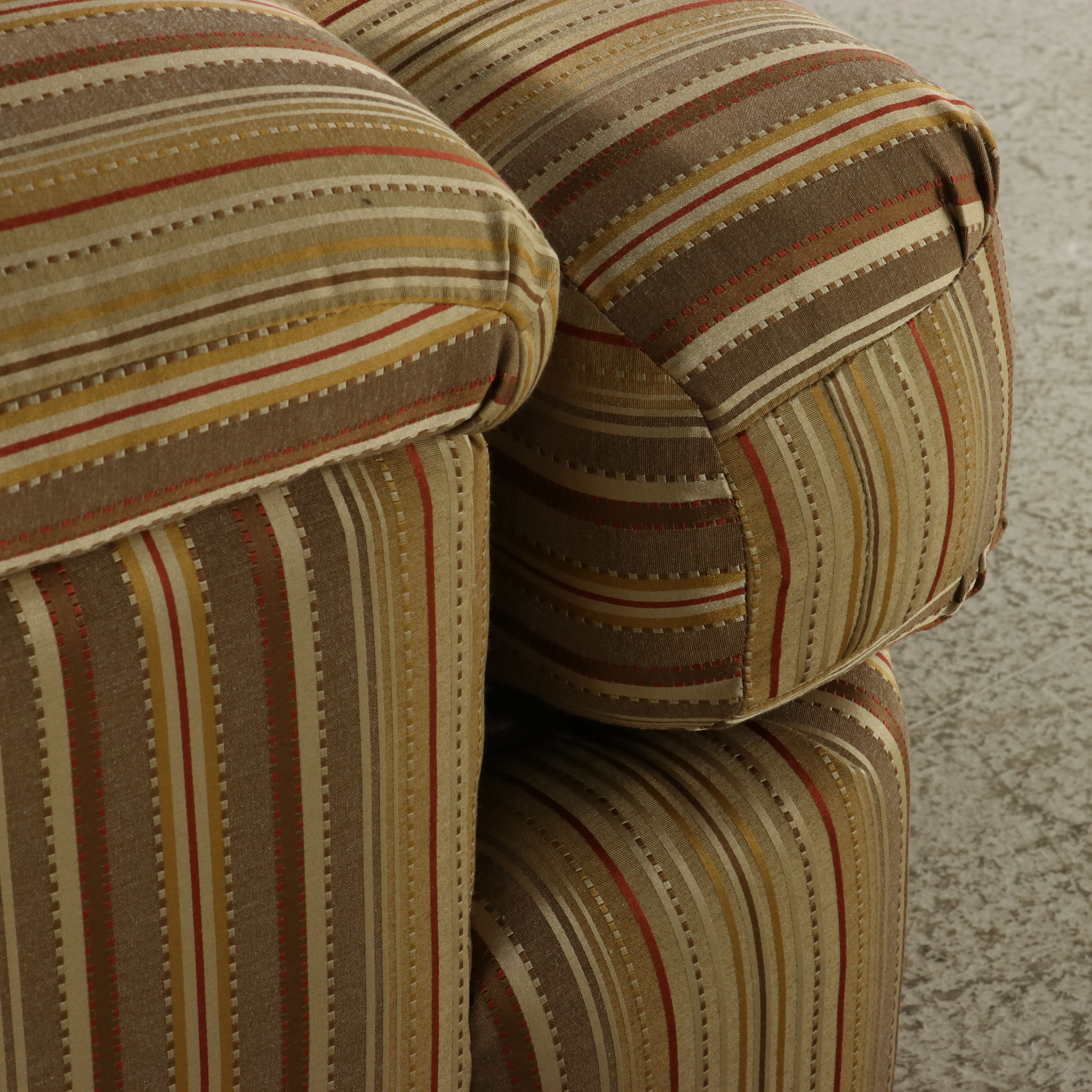 Pair of Bernhardt Striped Upholstered Club Chairs