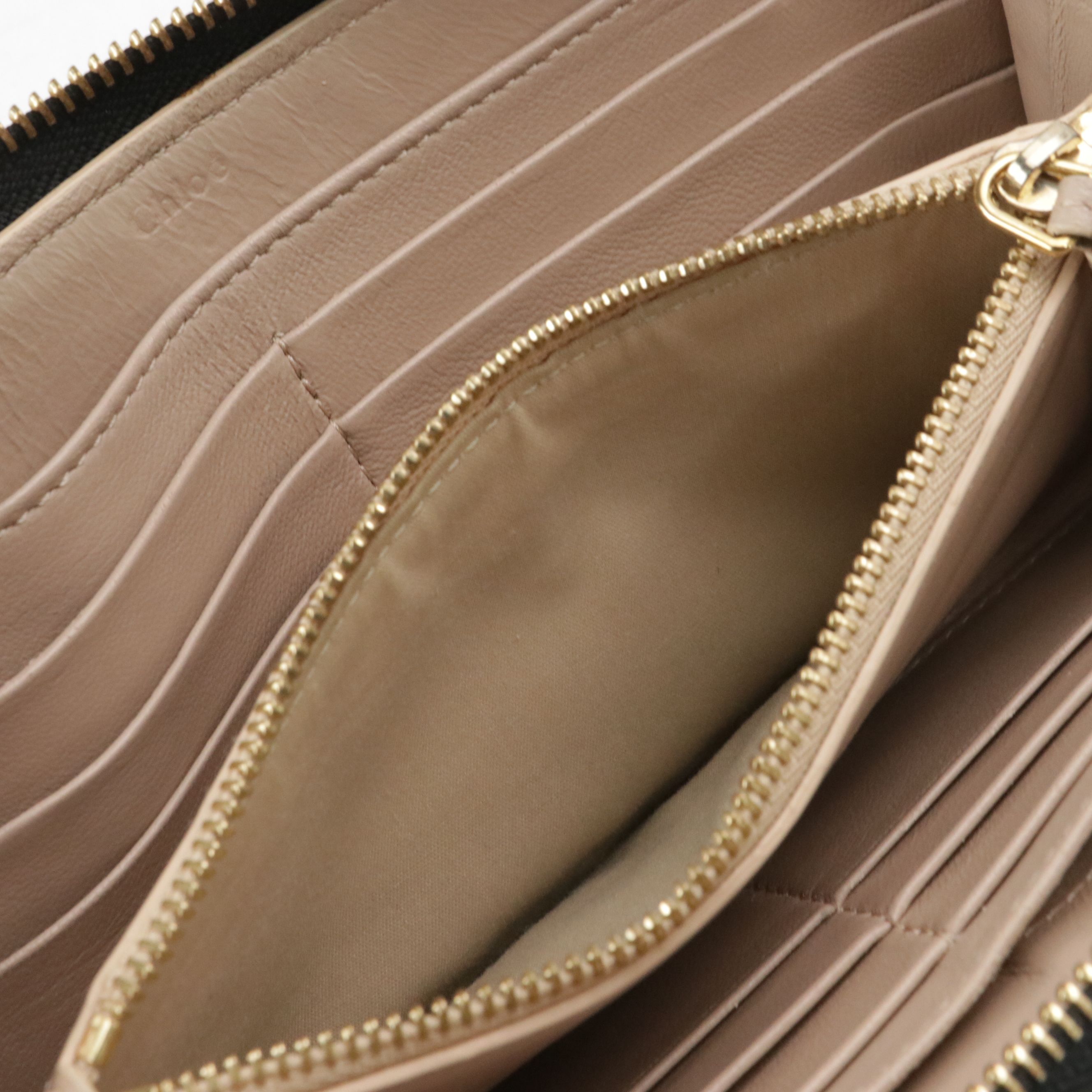 Chloé Drew Continental Wallet in Navy Blue and Ivory Calfskin Leather, With Box