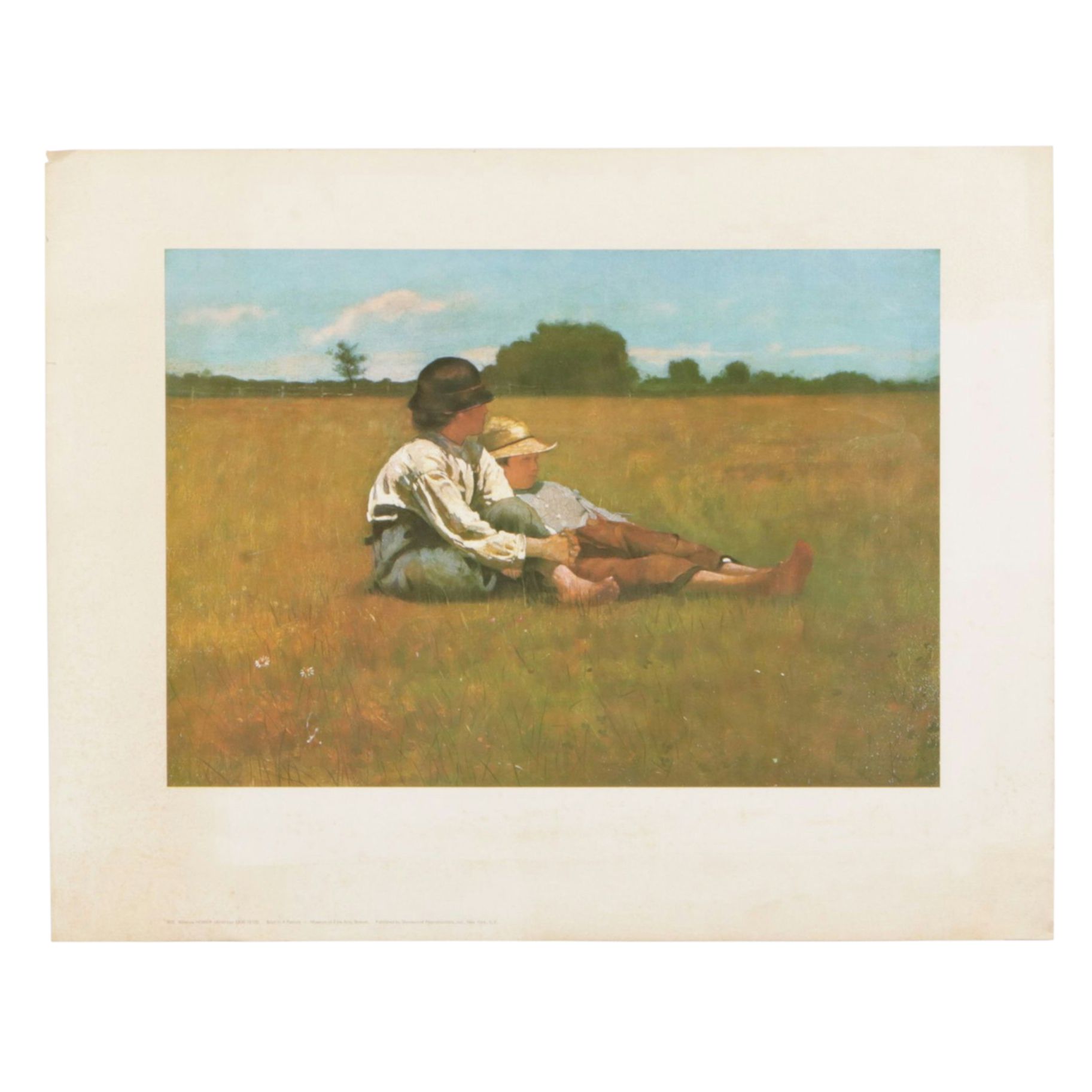 After Winslow Homer Offset Lithograph "Boys in a Pasture"
