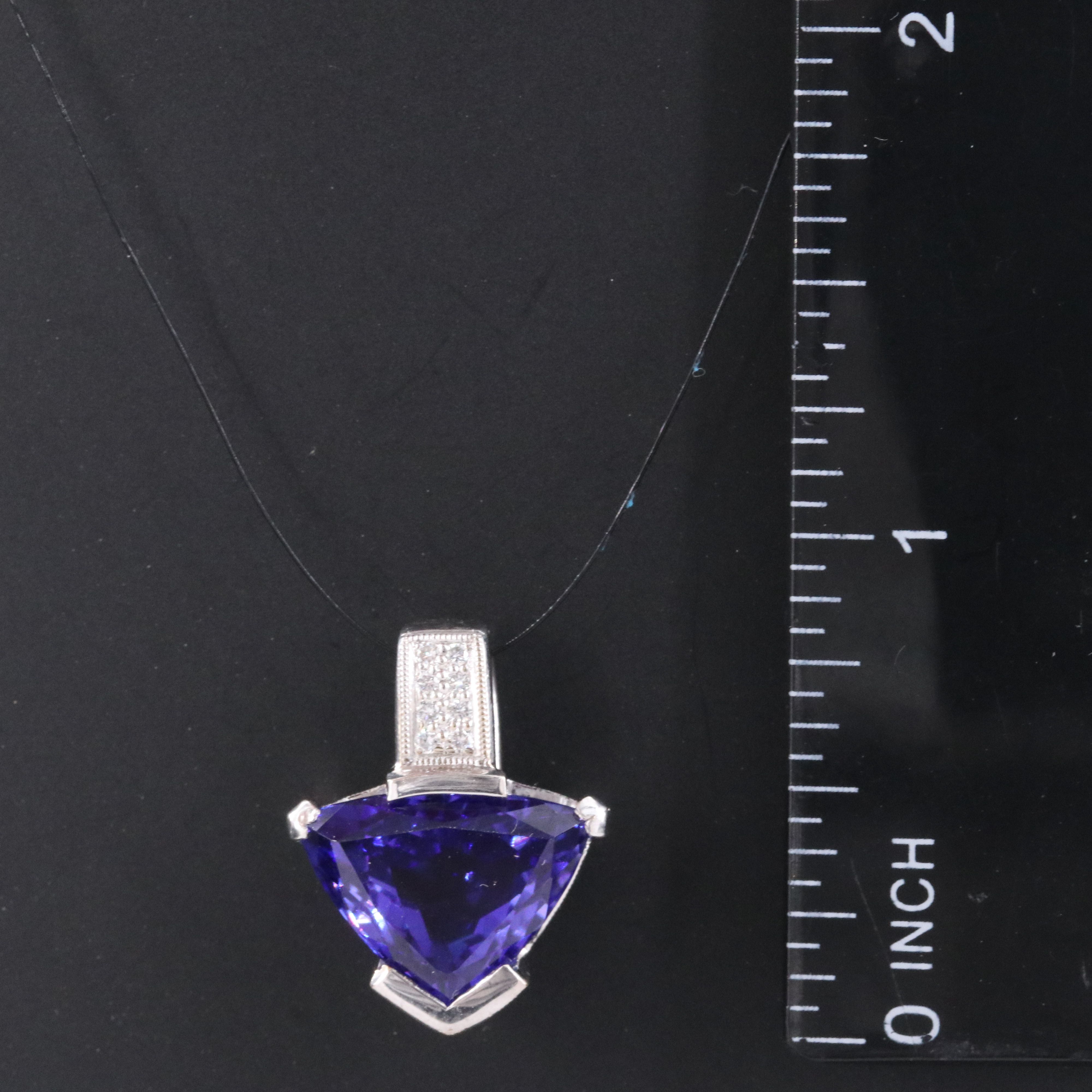 18K 7.21 CT Tanzanite and Diamond Slide Pendant