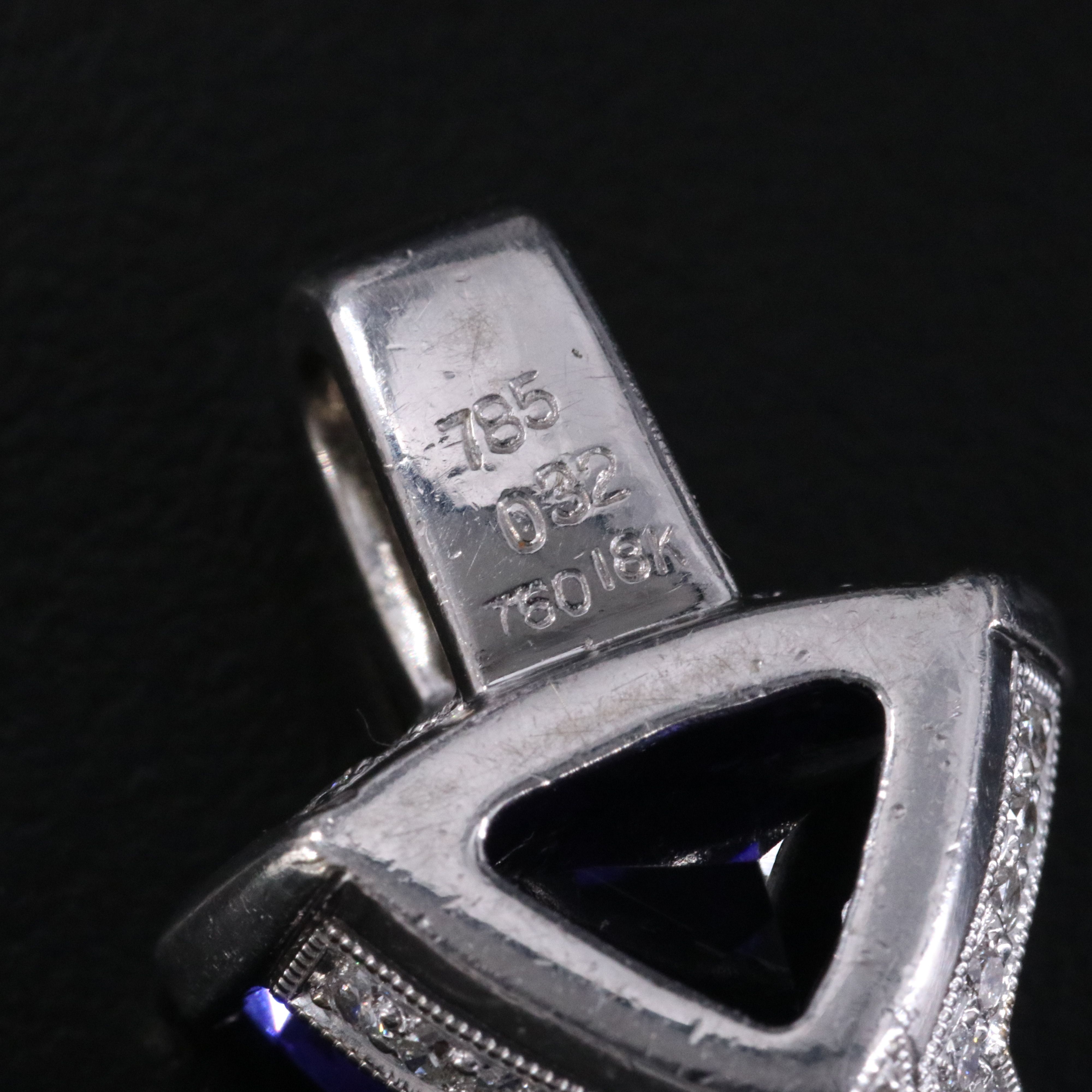 18K 7.21 CT Tanzanite and Diamond Slide Pendant