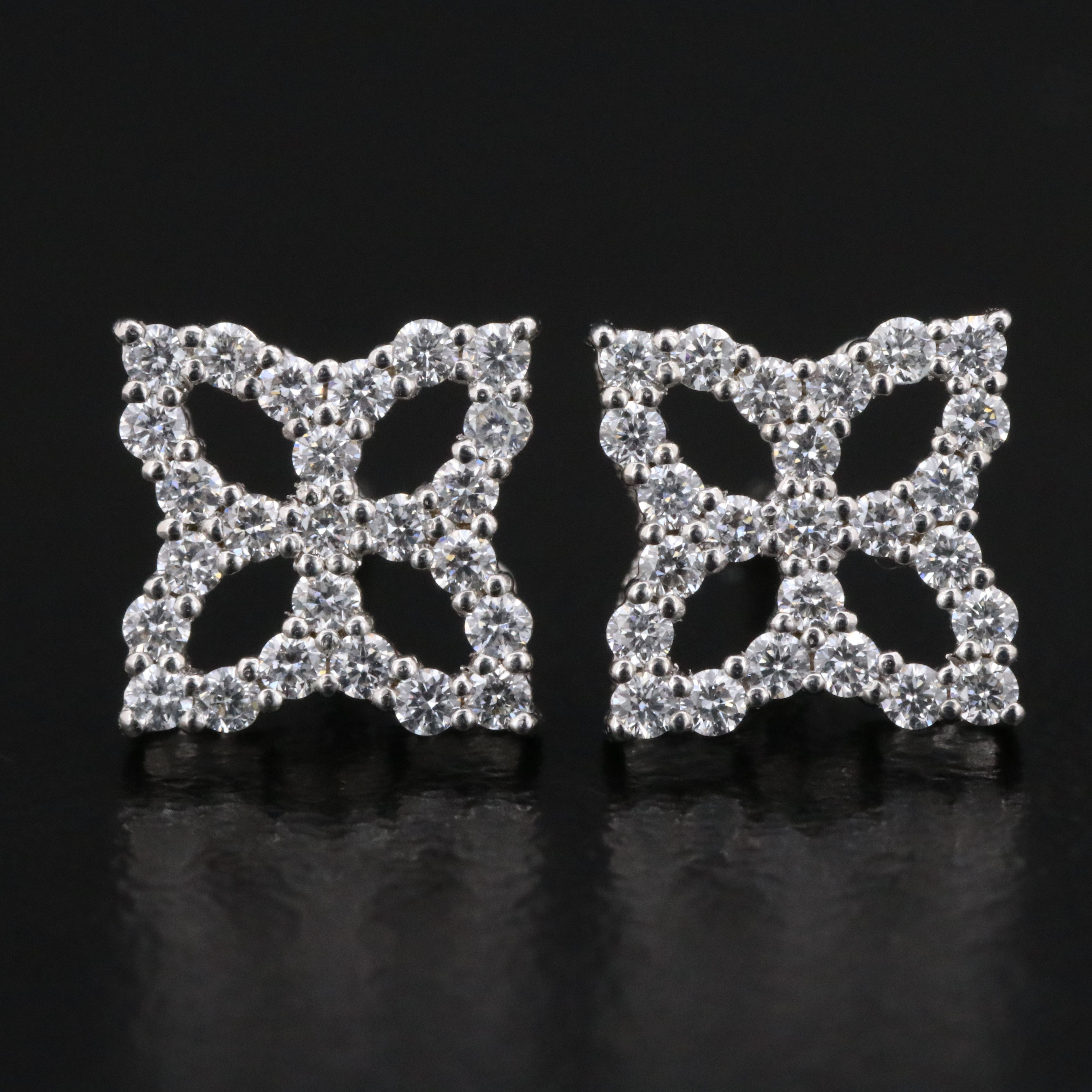 Roberto Coin Princess Flower 18K 0.35 CTW Diamond Earrings