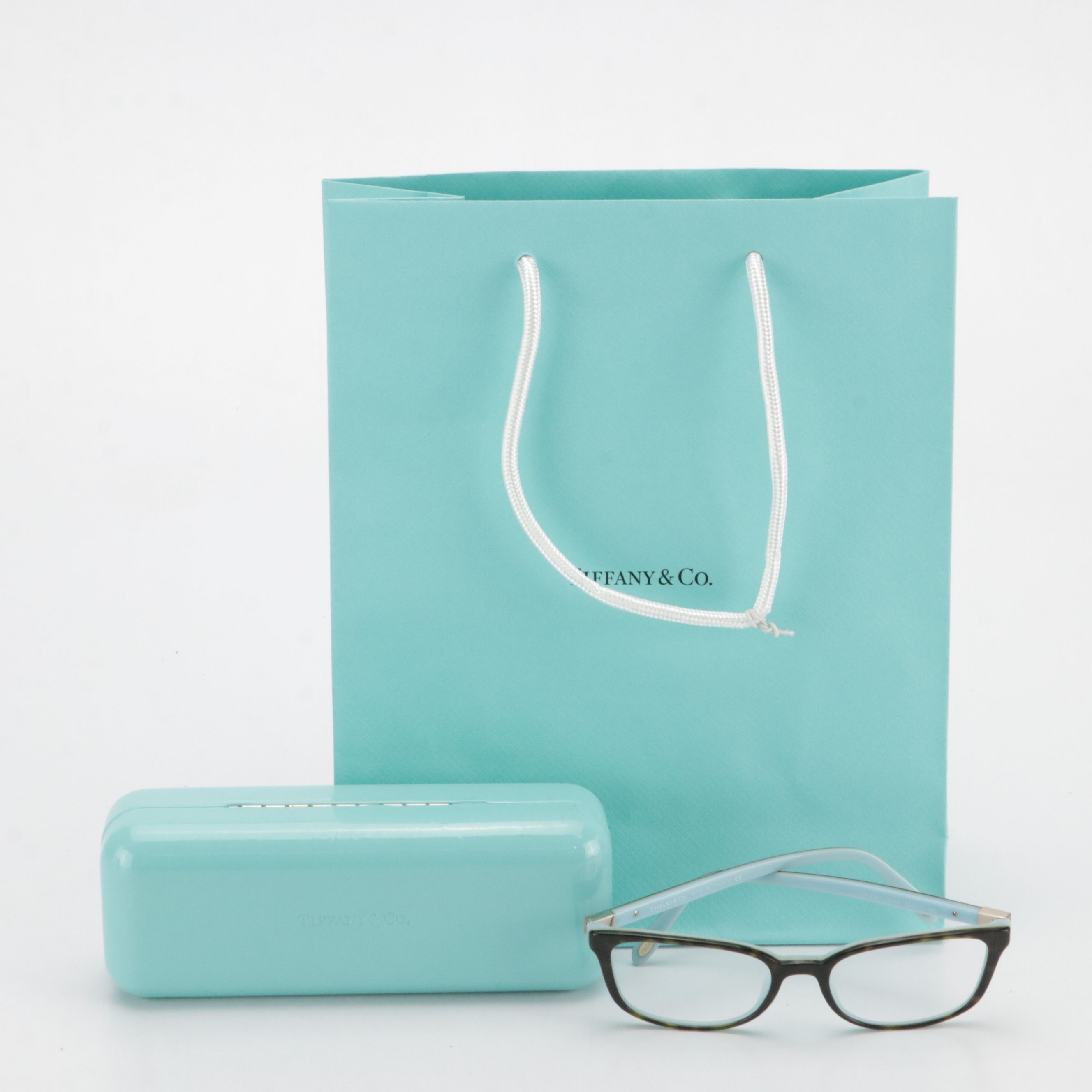 Tiffany & Co. TF2094 Brown Havana & Tiffany Blue Prescription Eyeglasses W/ Case