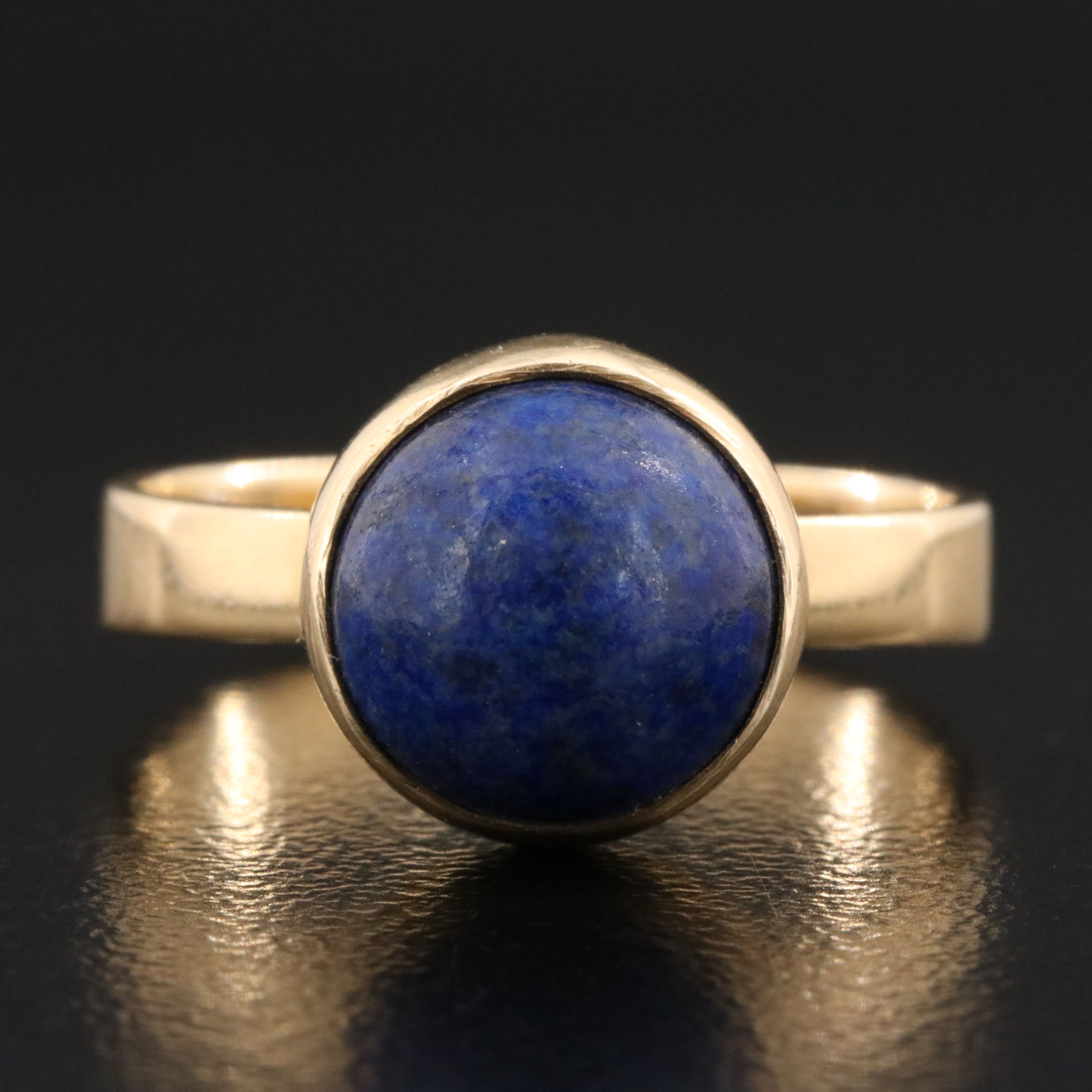 14K Lapis Lazuli Solitaire Ring