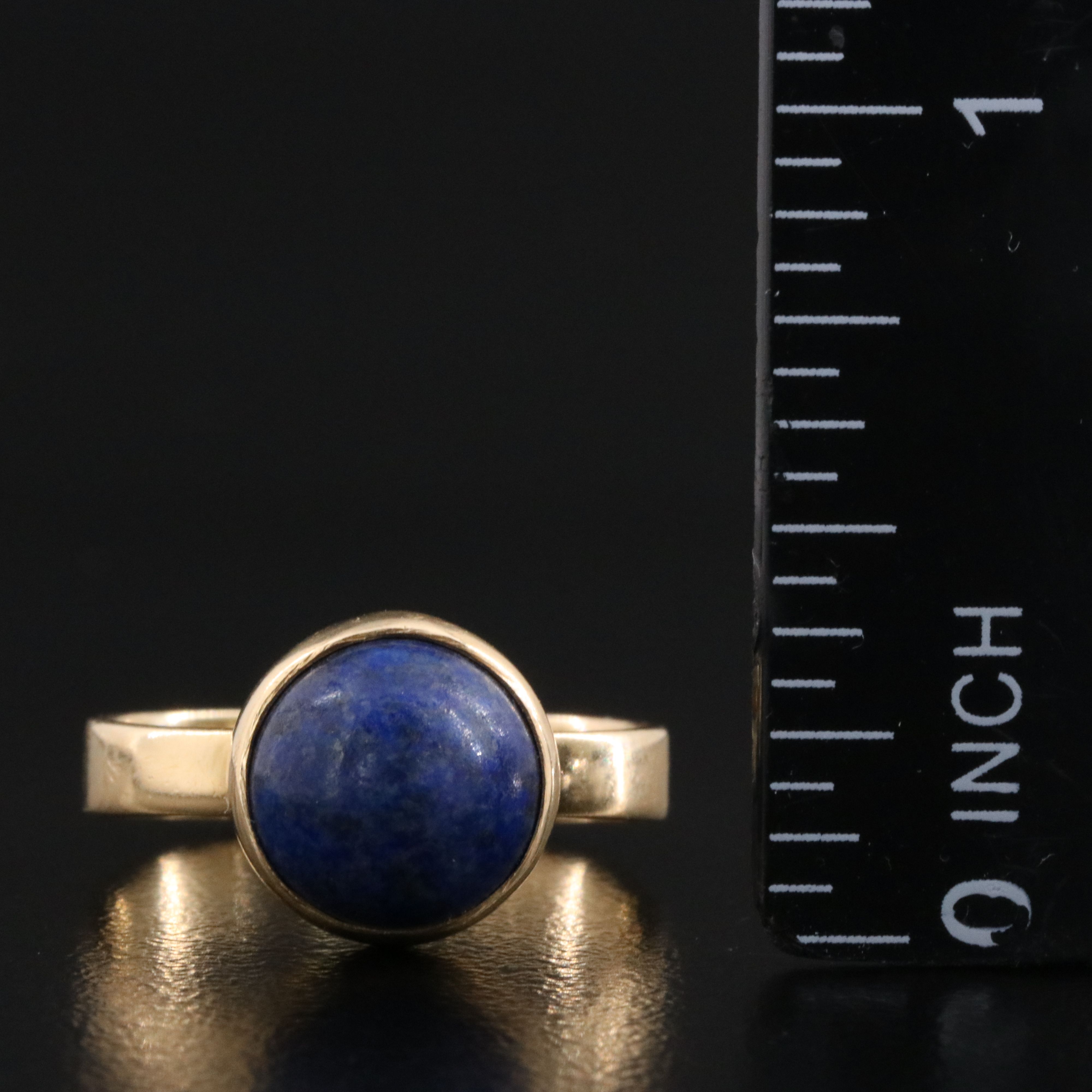 14K Lapis Lazuli Solitaire Ring
