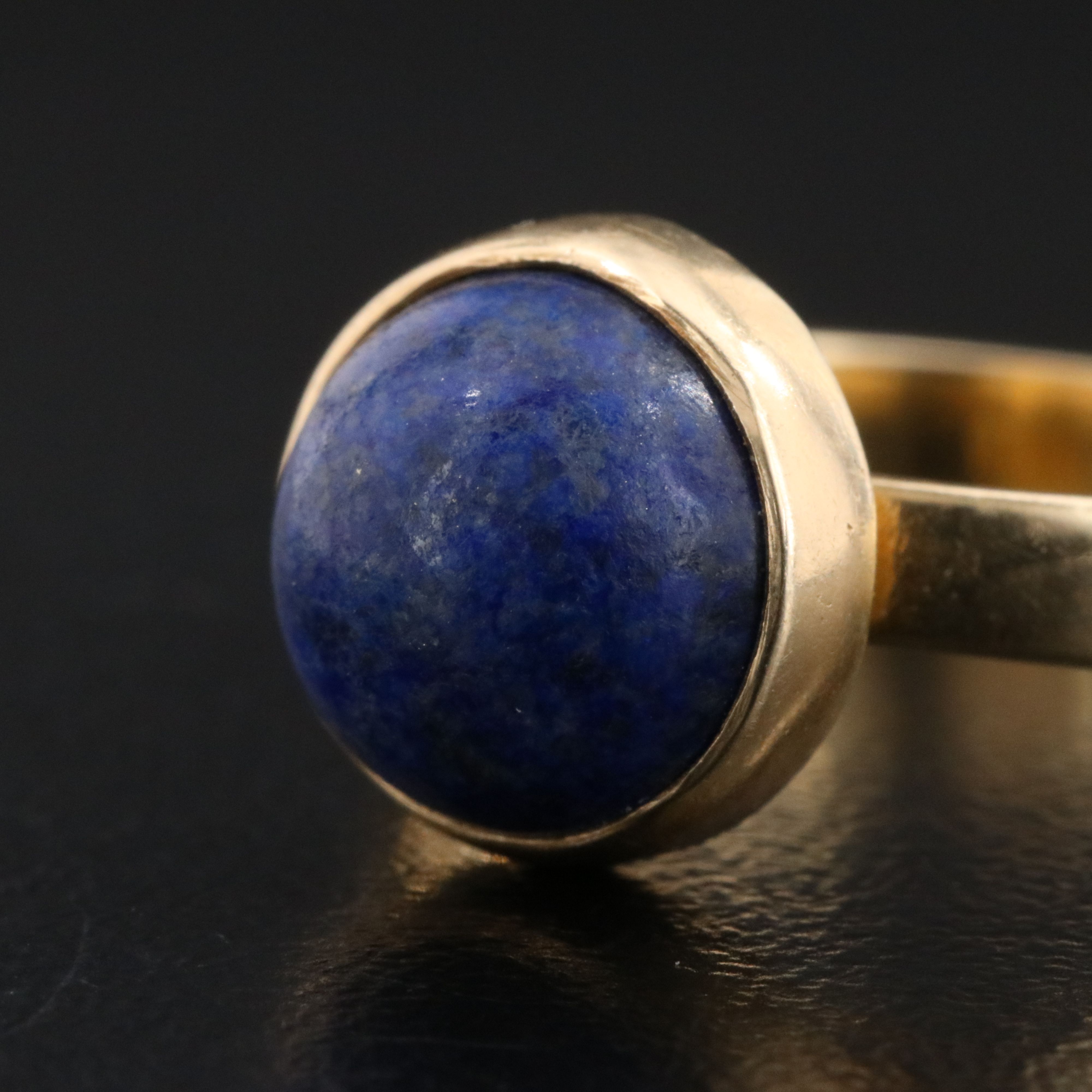 14K Lapis Lazuli Solitaire Ring