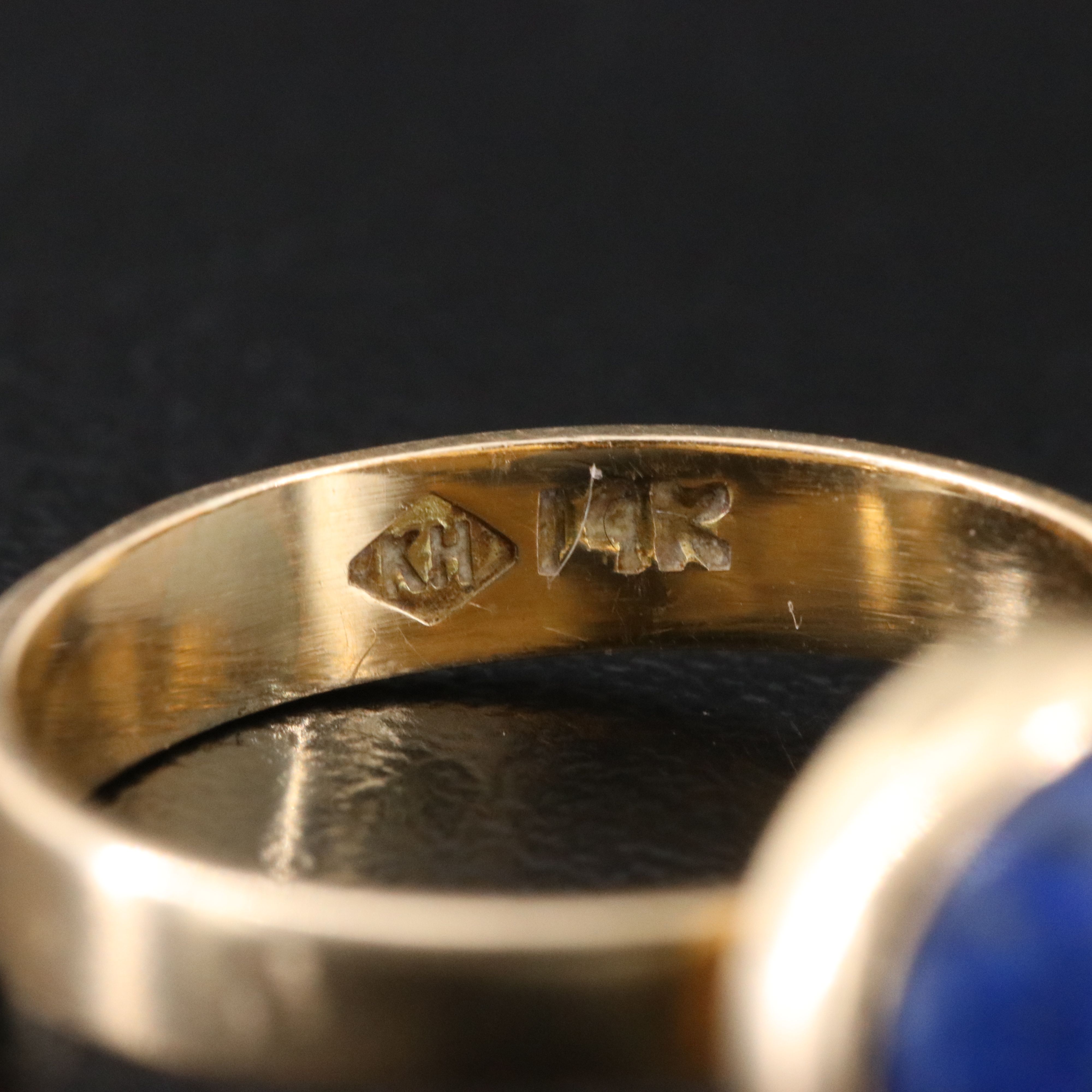 14K Lapis Lazuli Solitaire Ring