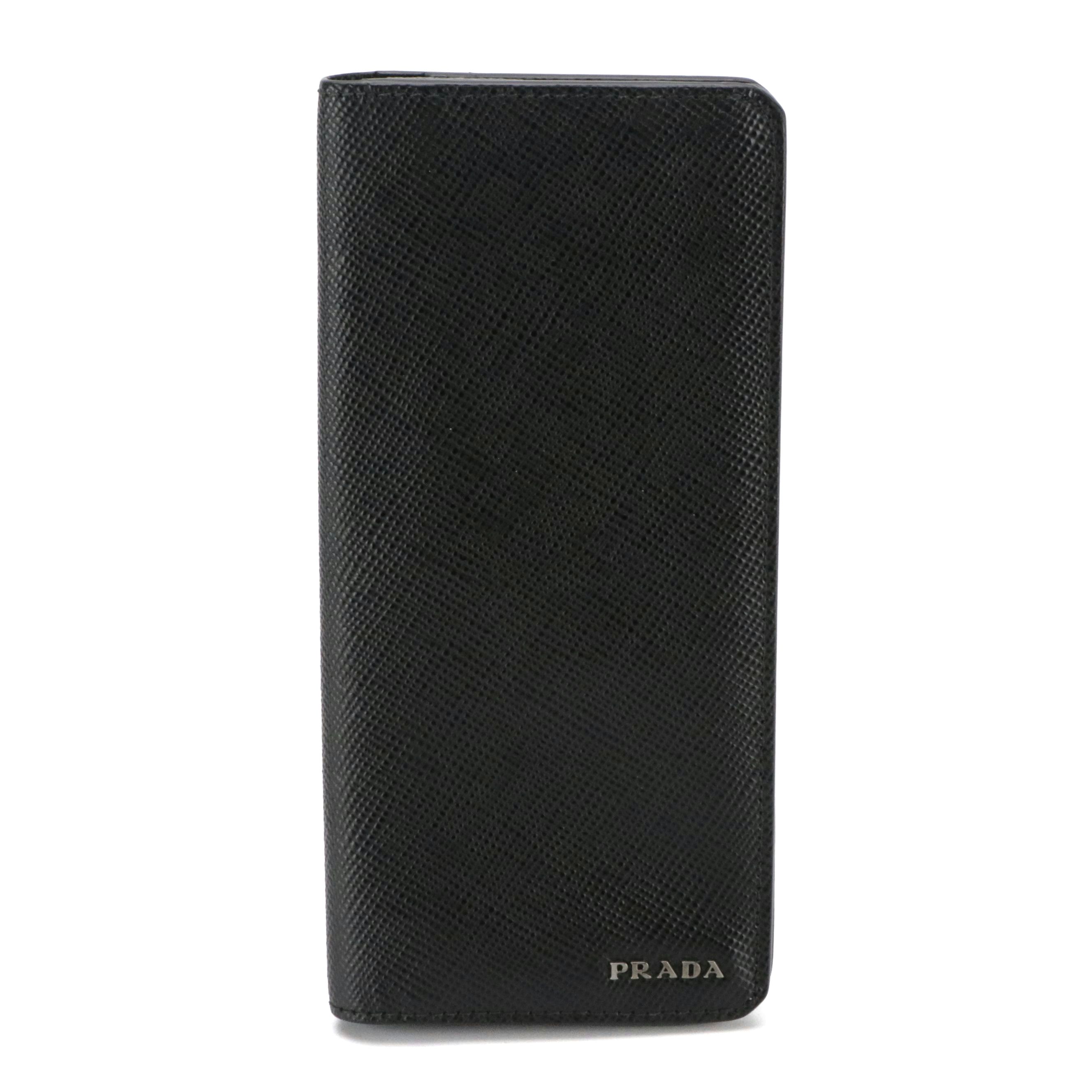 Prada Black Saffiano Leather Bifold Long Wallet