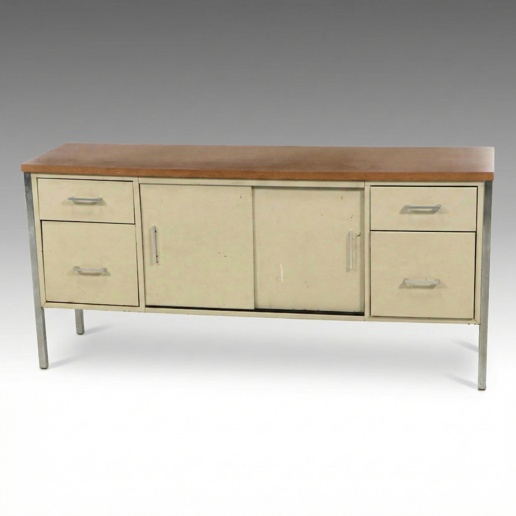 Mid Century Modern Steel and Laminate Credenza, Mid to Late 20th Century