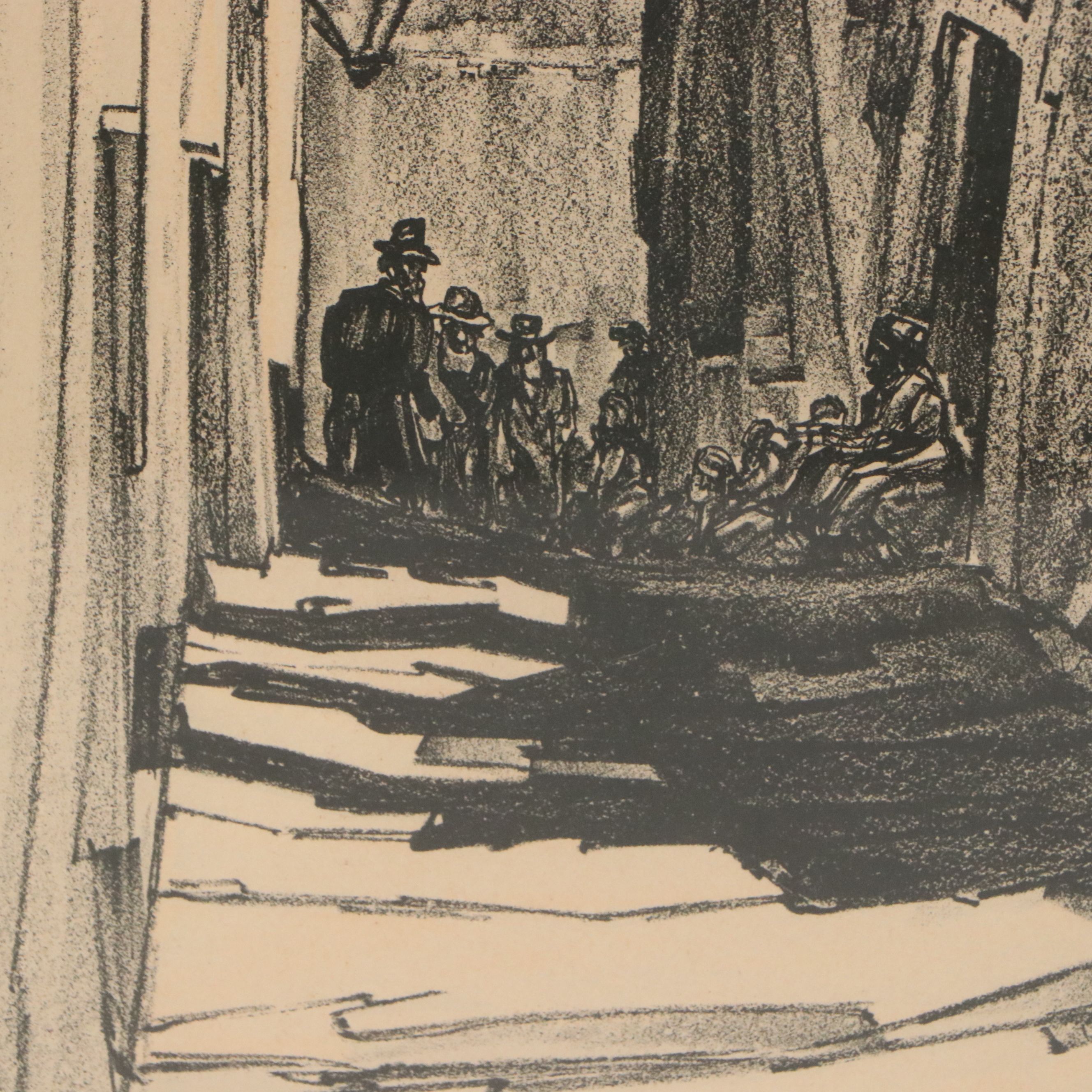 Saul Raskin Lithograph "Last Street to the Wall," 20th Century