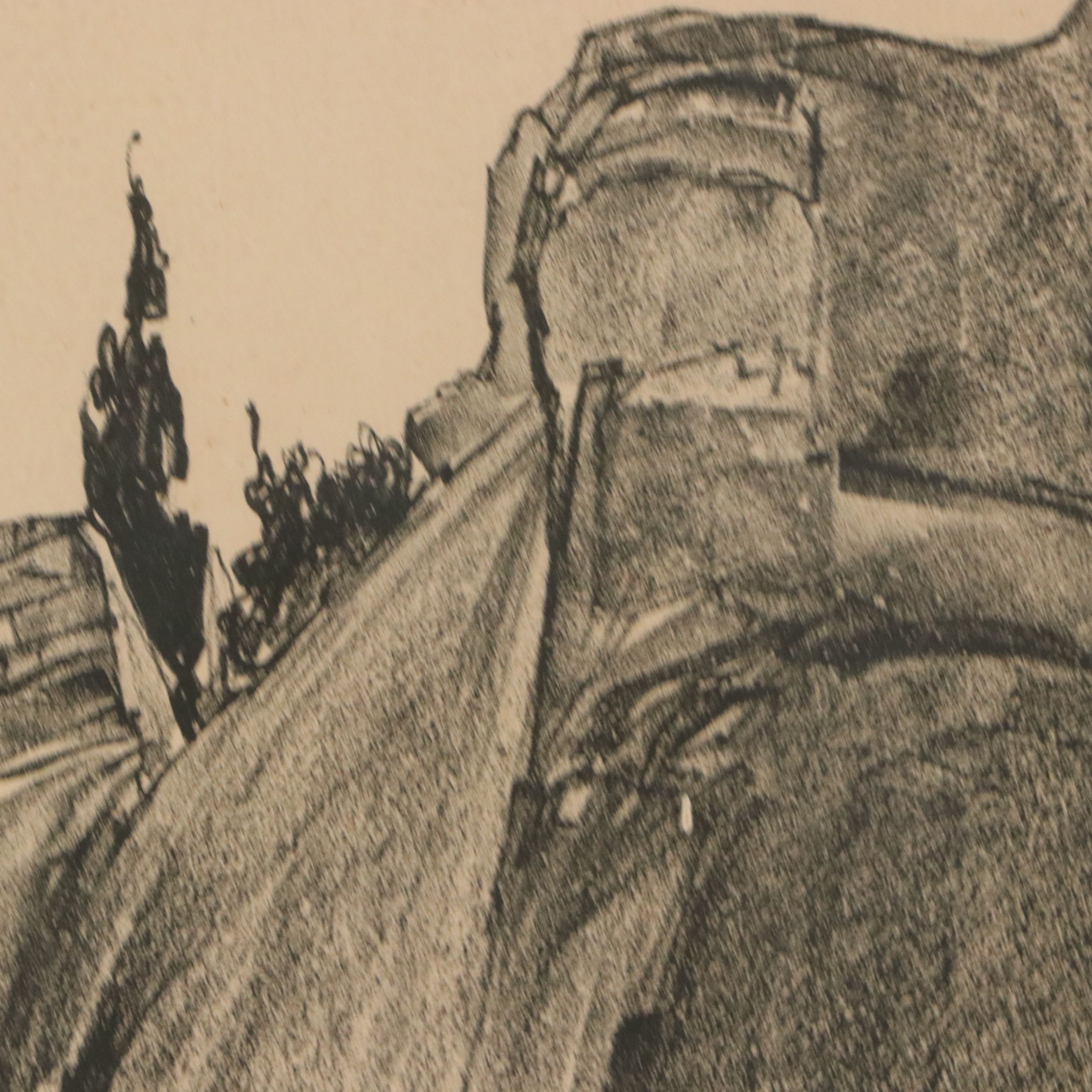 Saul Raskin Lithograph "Last Street to the Wall," 20th Century