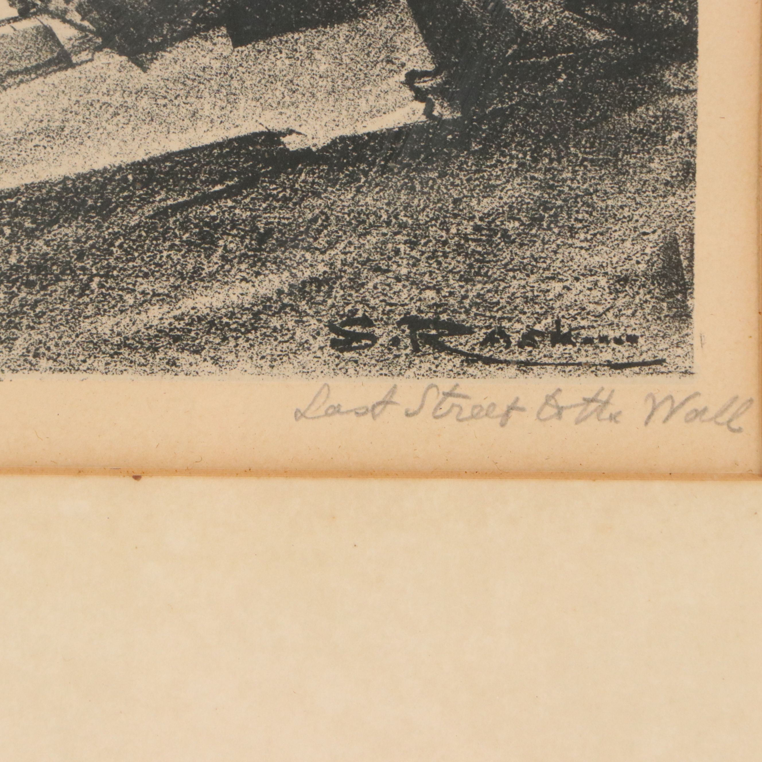 Saul Raskin Lithograph "Last Street to the Wall," 20th Century