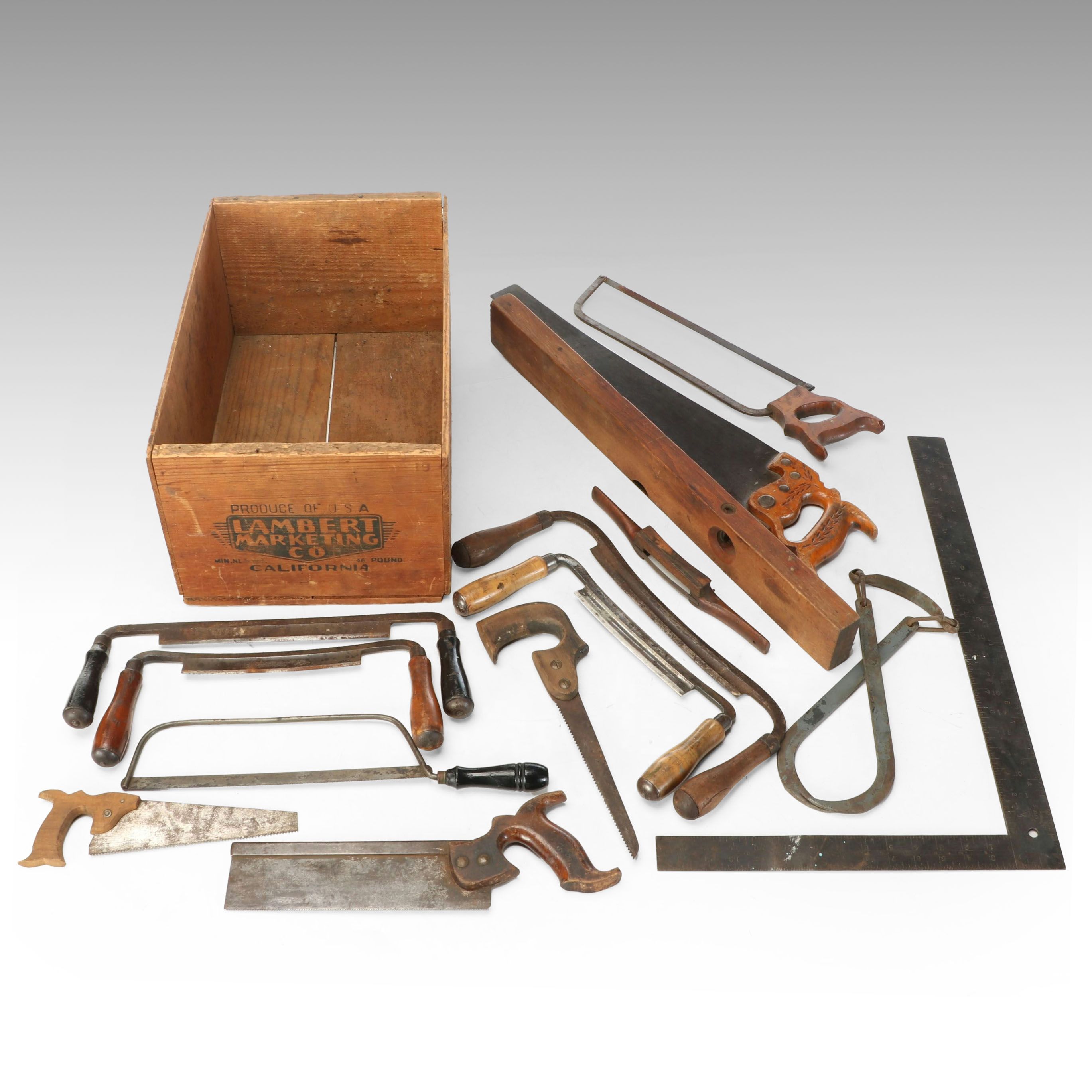 Hand Saws and More Hand Tools with Wood Tool Box