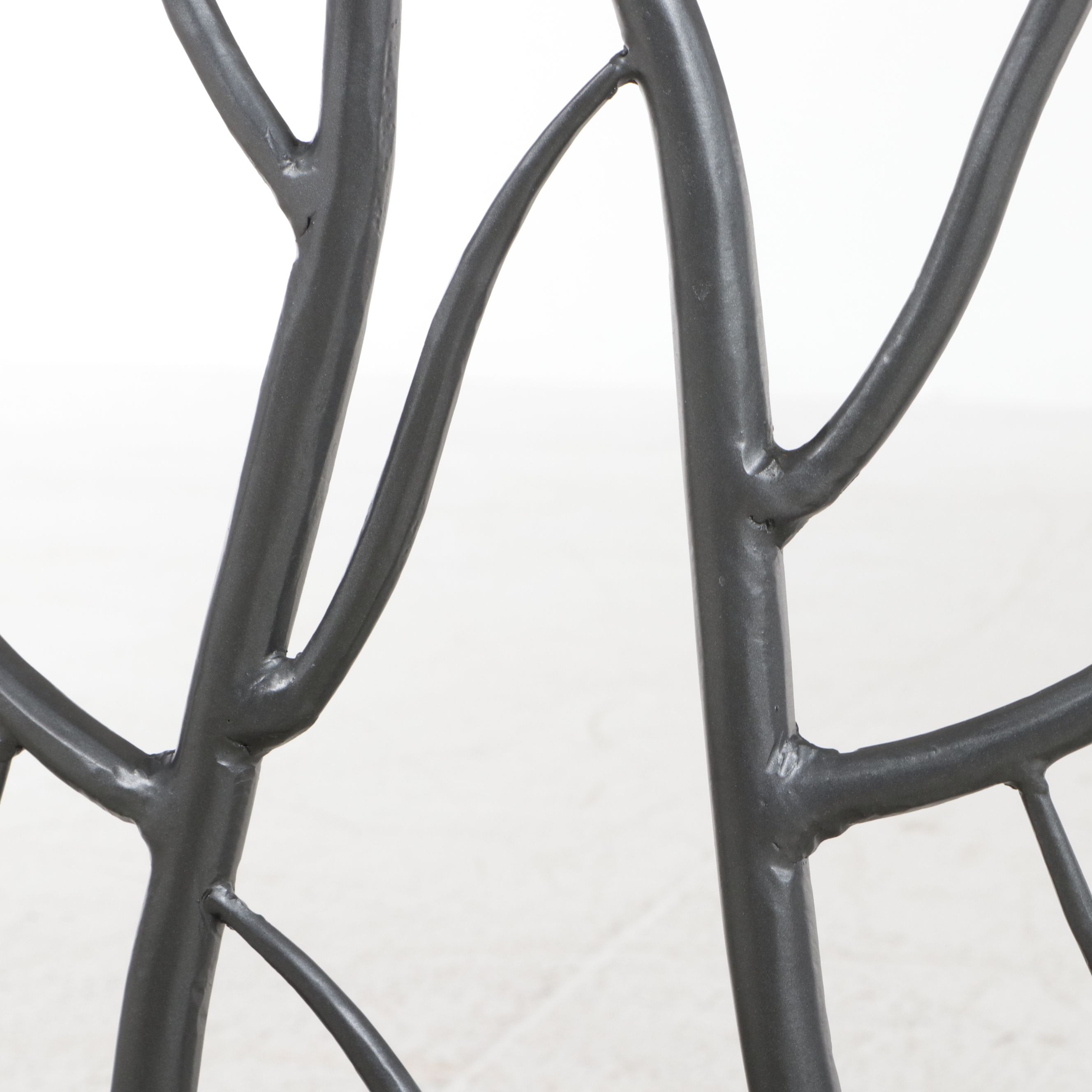 Contemporary Marble-Top Branch-Form Demilune Console Table