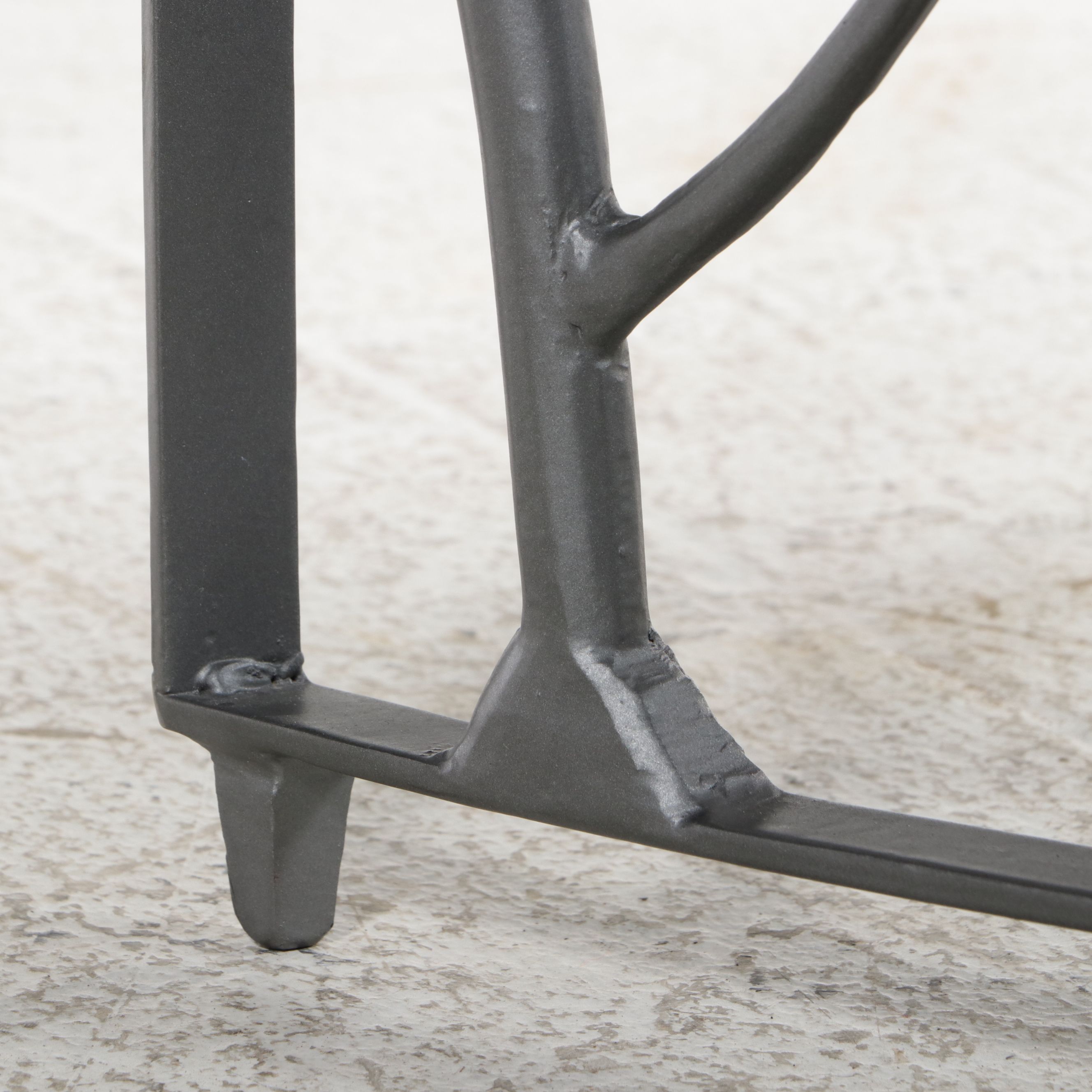 Contemporary Marble-Top Branch-Form Demilune Console Table