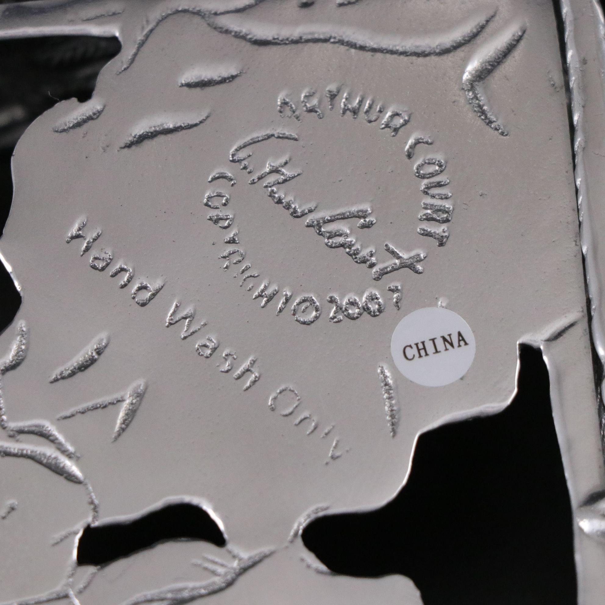 Arthur Court Aluminum "Big Waves" Serving Bowl and "Bunny" Napkin Caddy