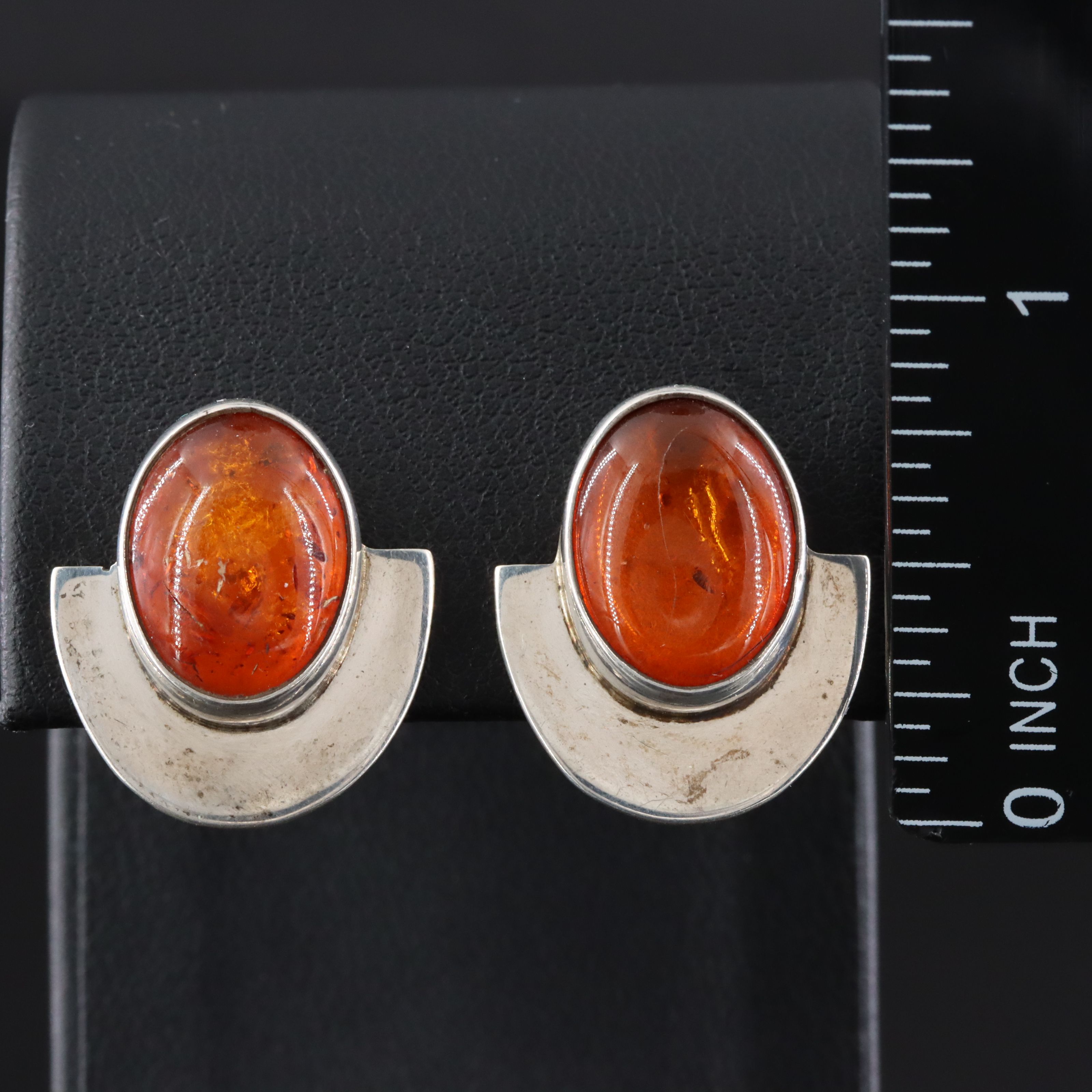 Ione Tissot "Somerset" Sterling Amber Earrings