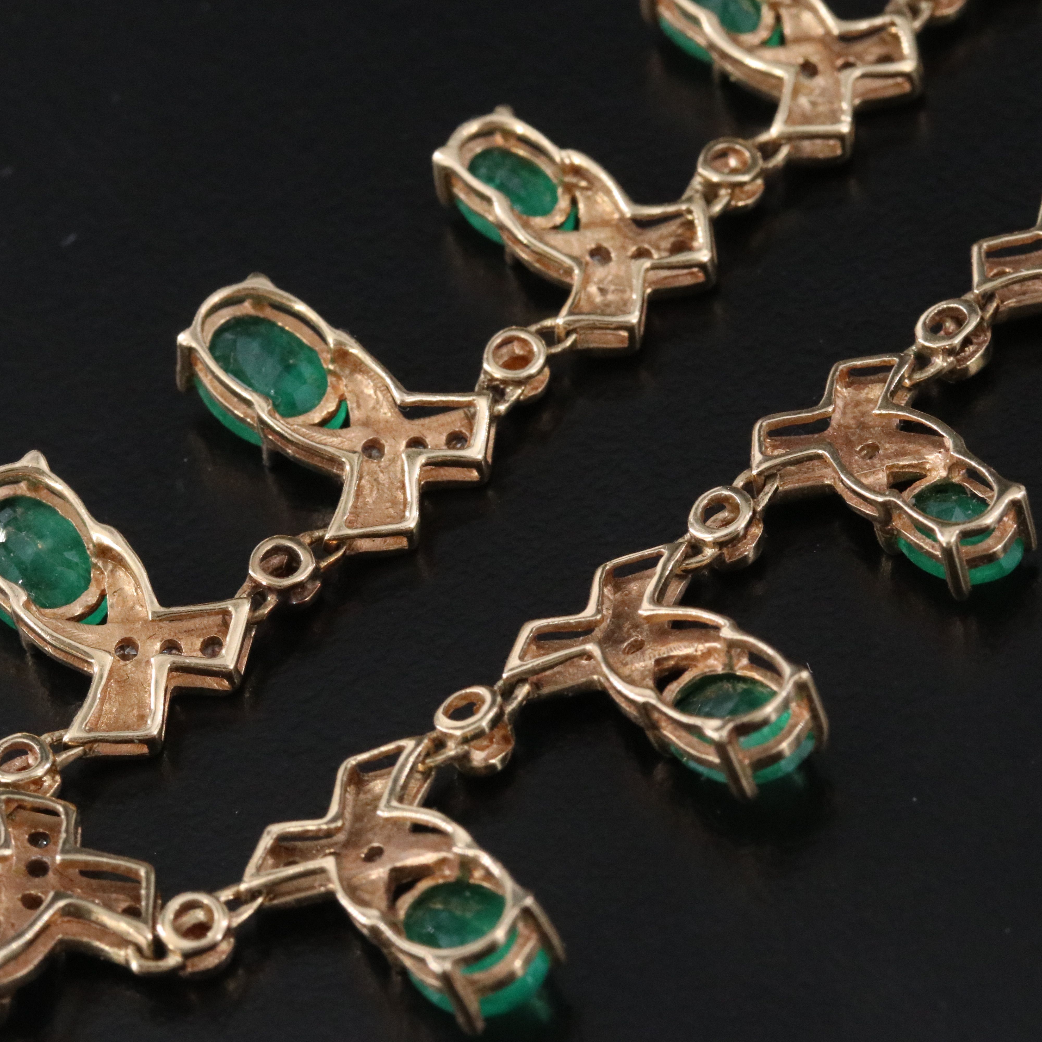14K Emerald and Diamond Necklace