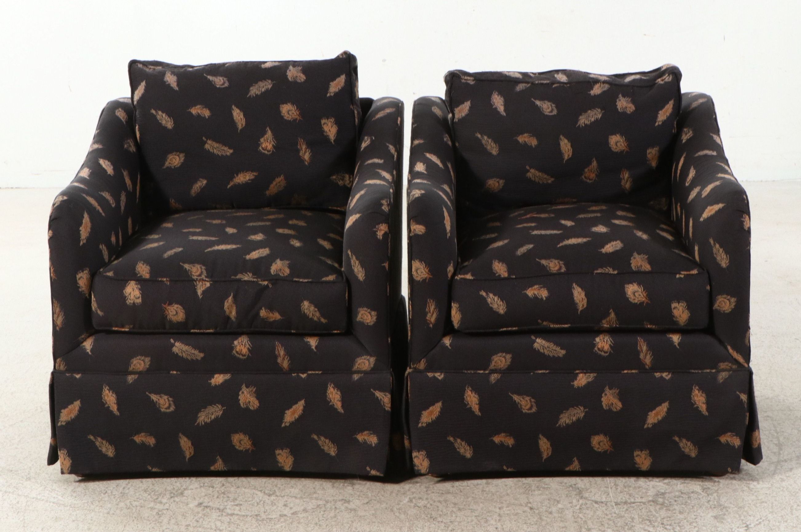 Pair of Lexington Home Brands Upholstered Club Chairs