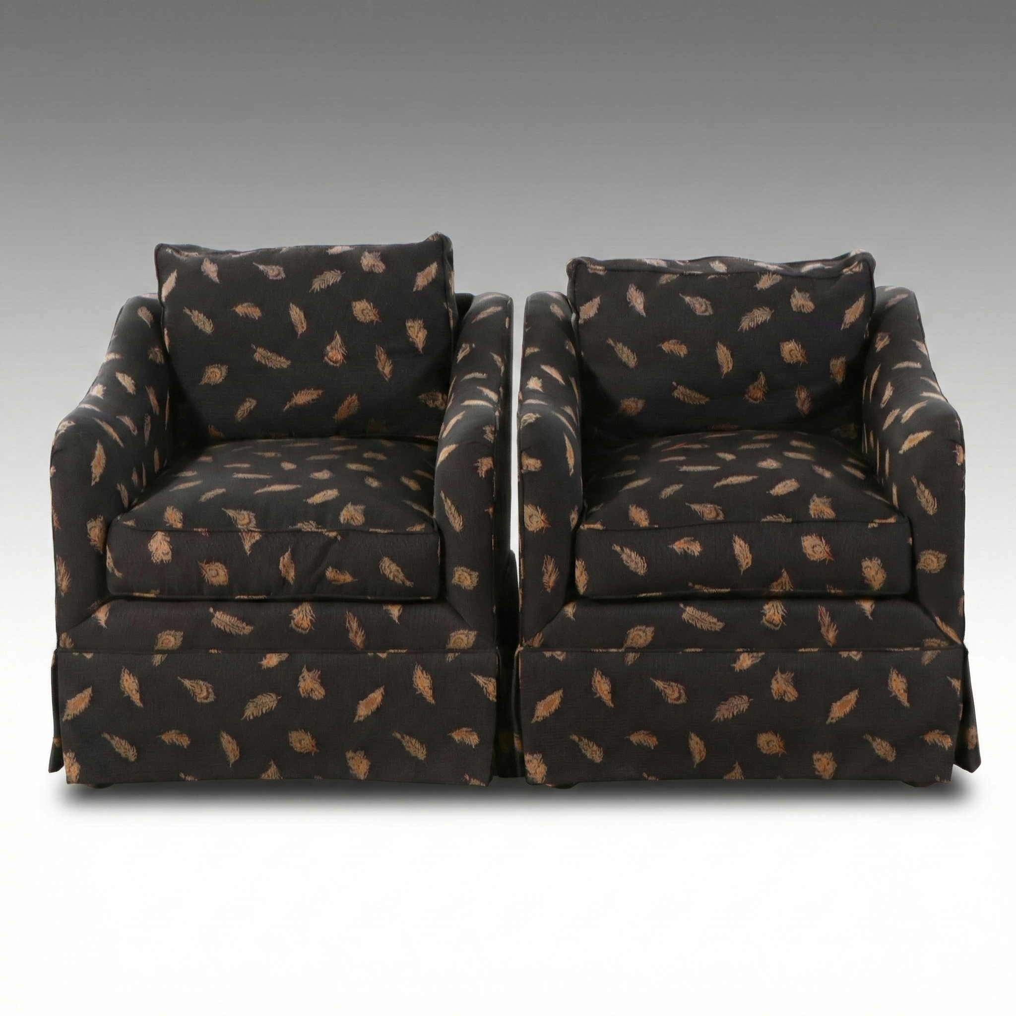 Pair of Lexington Home Brands Upholstered Club Chairs