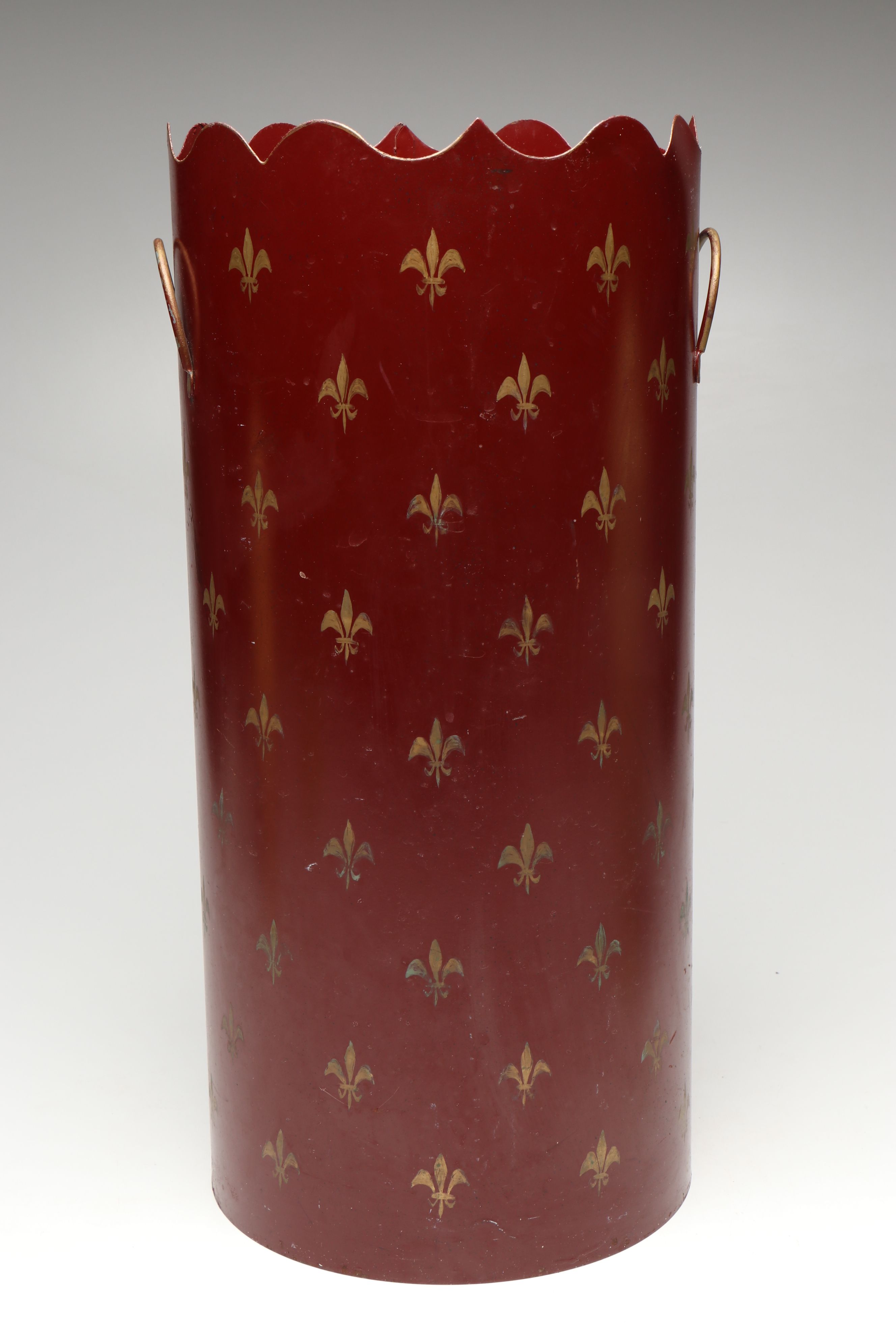 Three Hands Corp. Fleur-de-lis Ceramic Lidded Urns and Metal Umbrella Holder