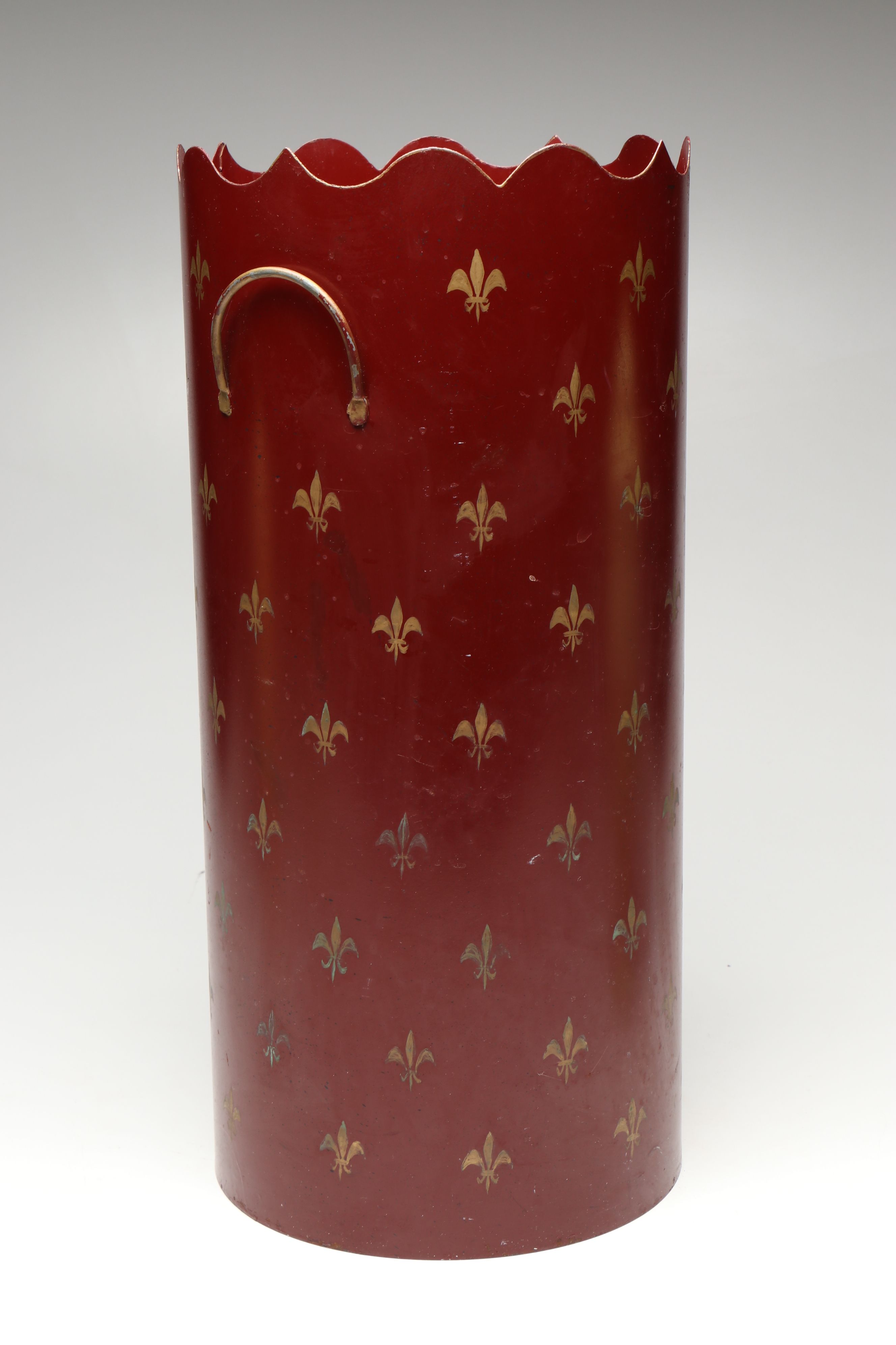 Three Hands Corp. Fleur-de-lis Ceramic Lidded Urns and Metal Umbrella Holder