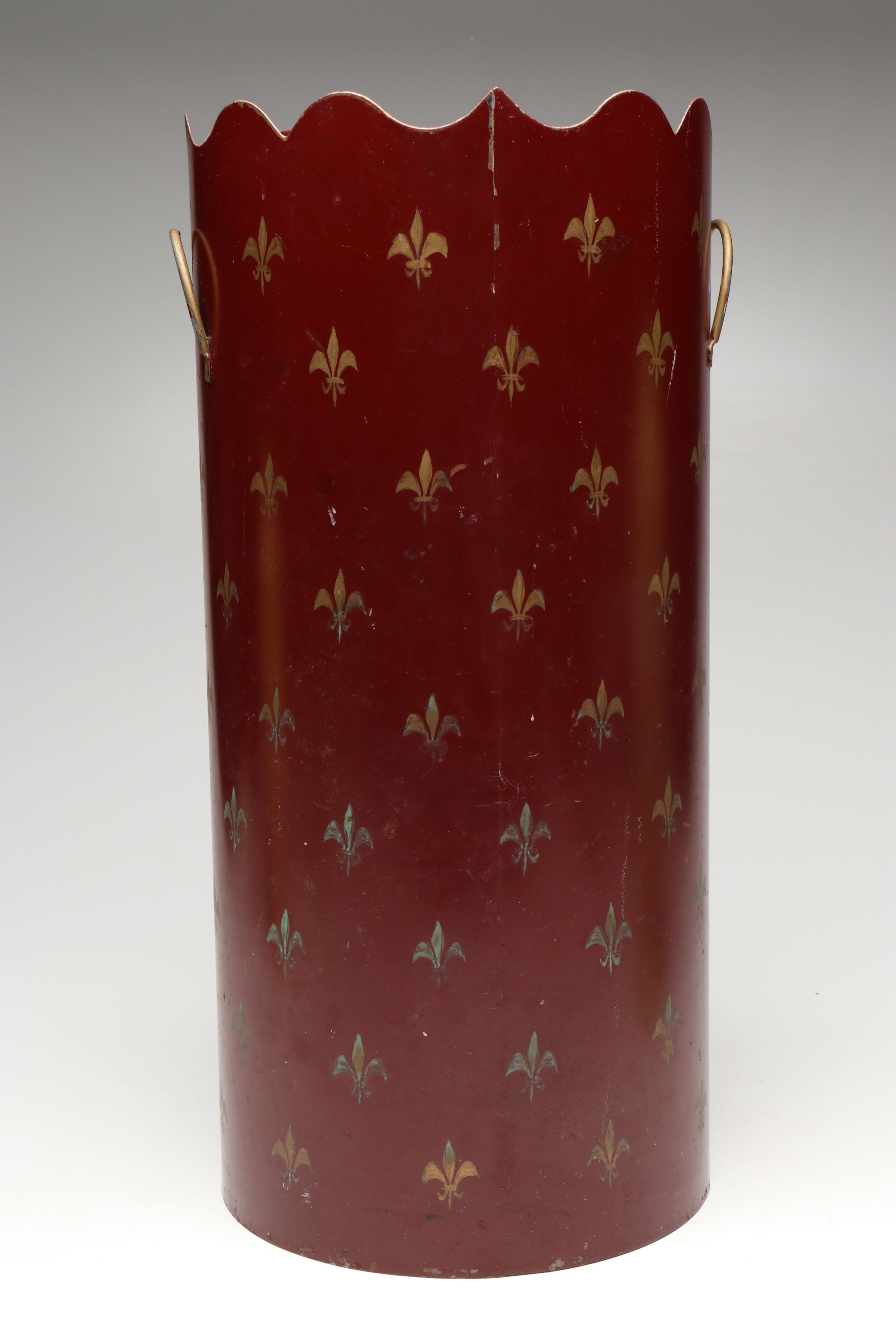 Three Hands Corp. Fleur-de-lis Ceramic Lidded Urns and Metal Umbrella Holder