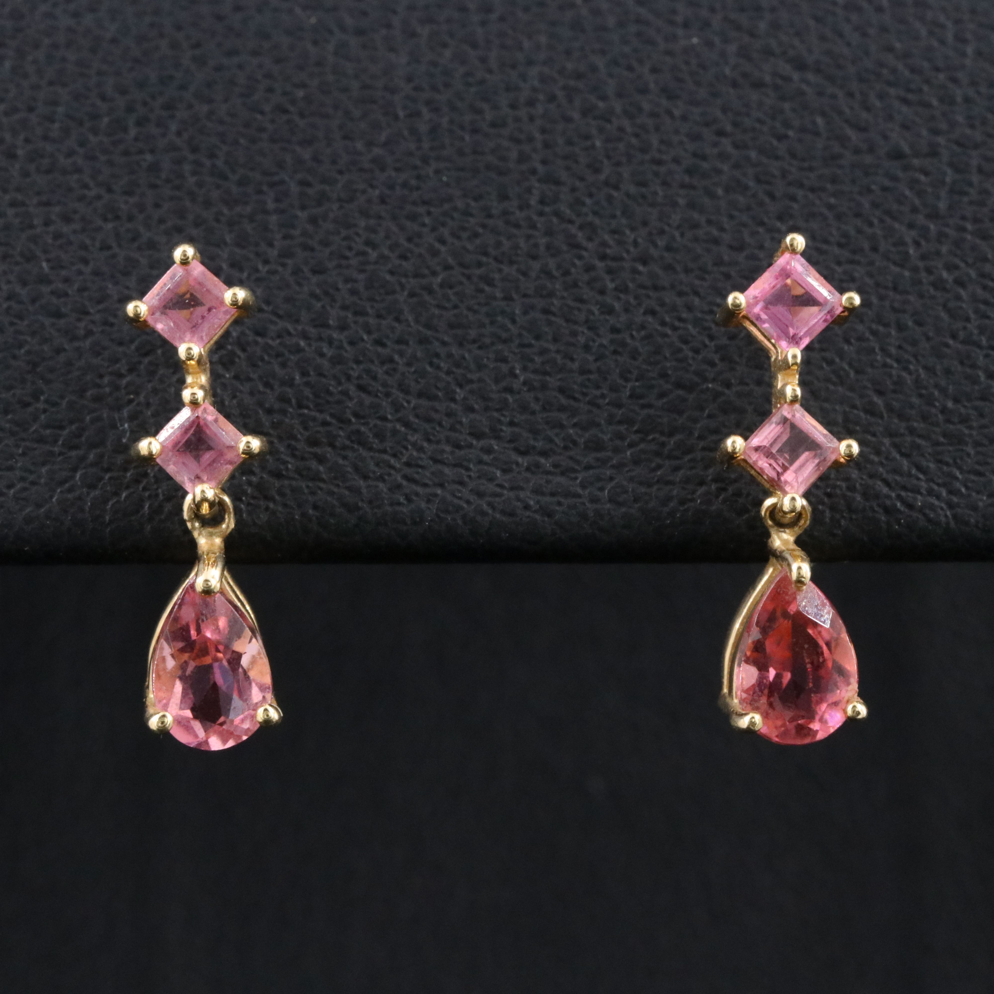 14K Pink Tourmaline Earrings