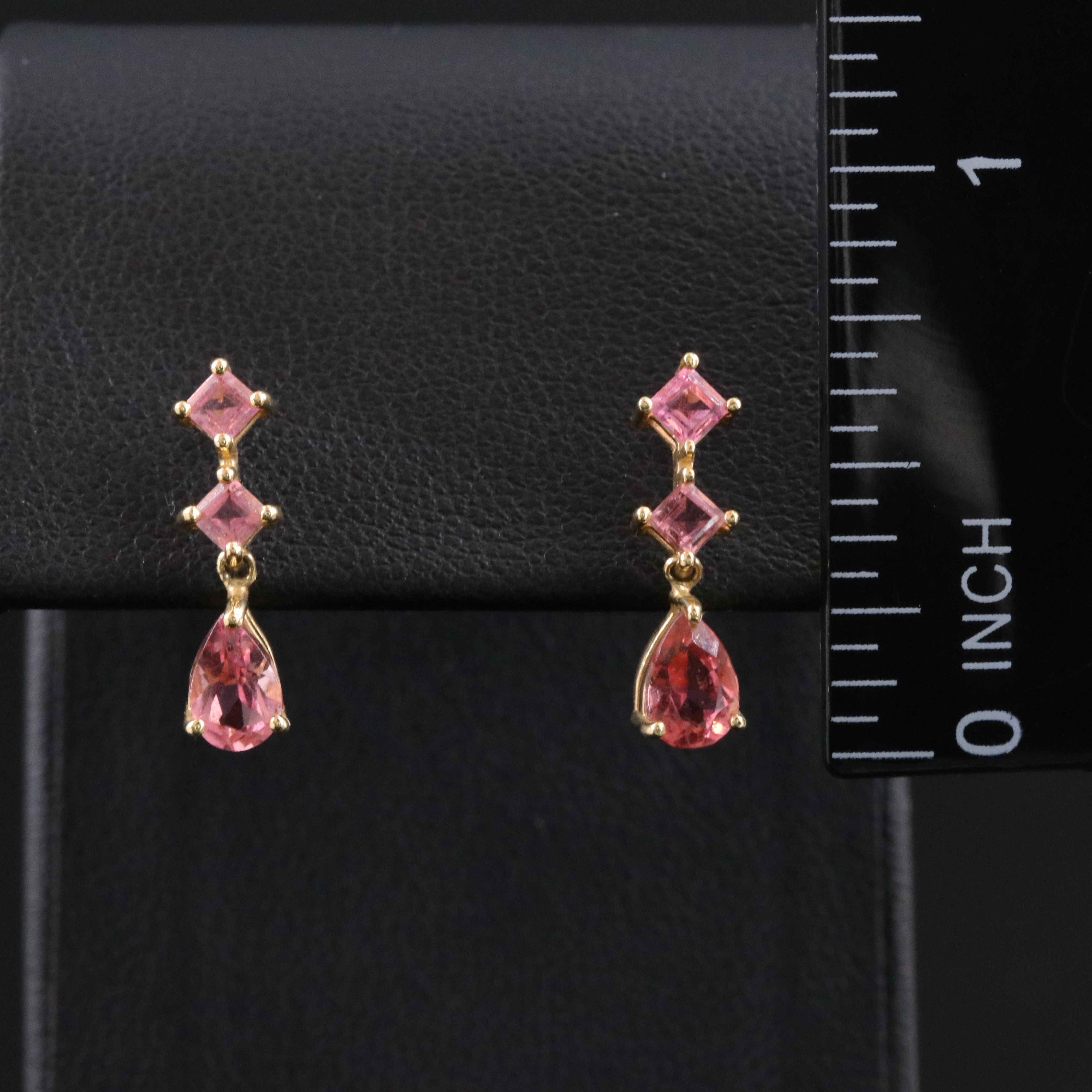 14K Pink Tourmaline Earrings