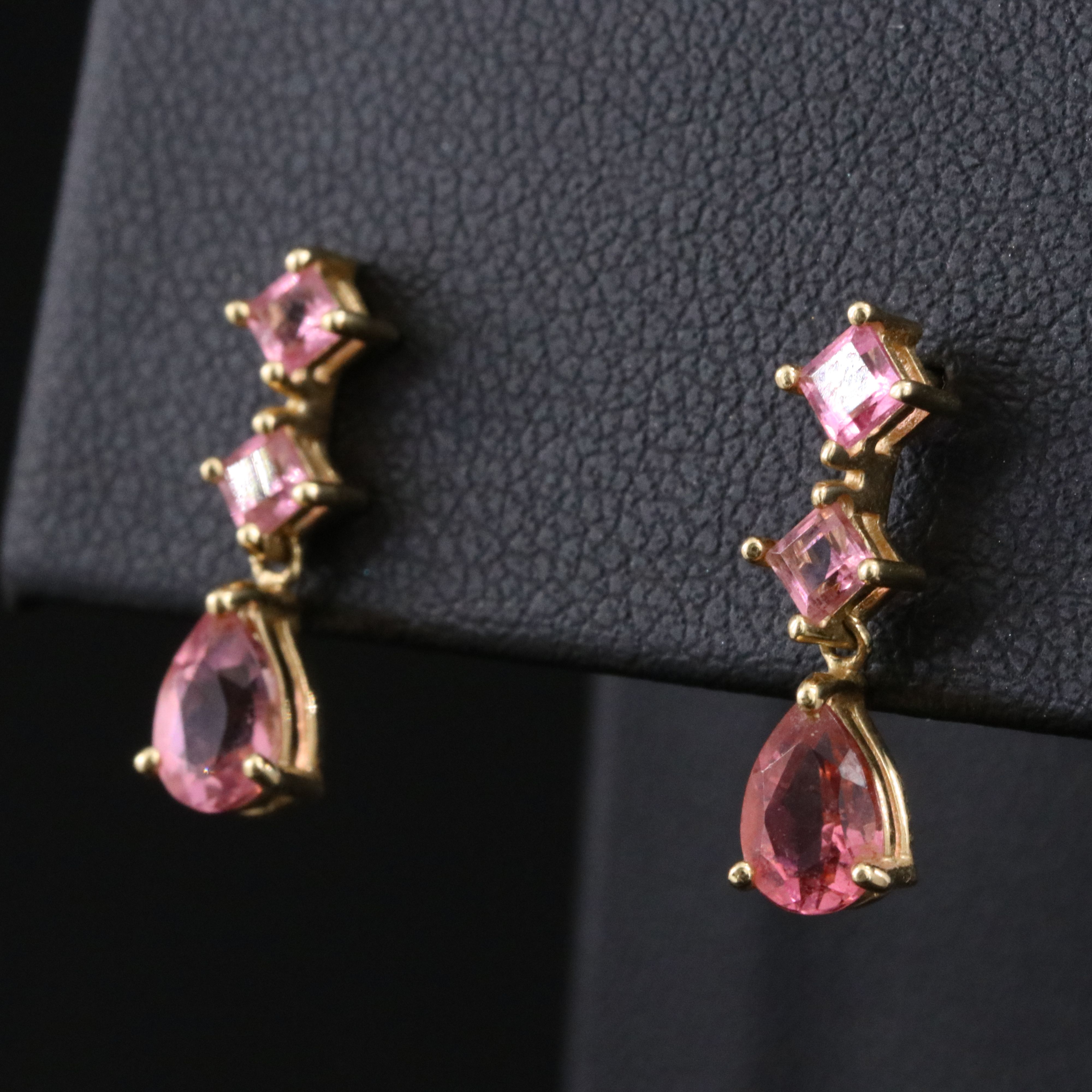 14K Pink Tourmaline Earrings