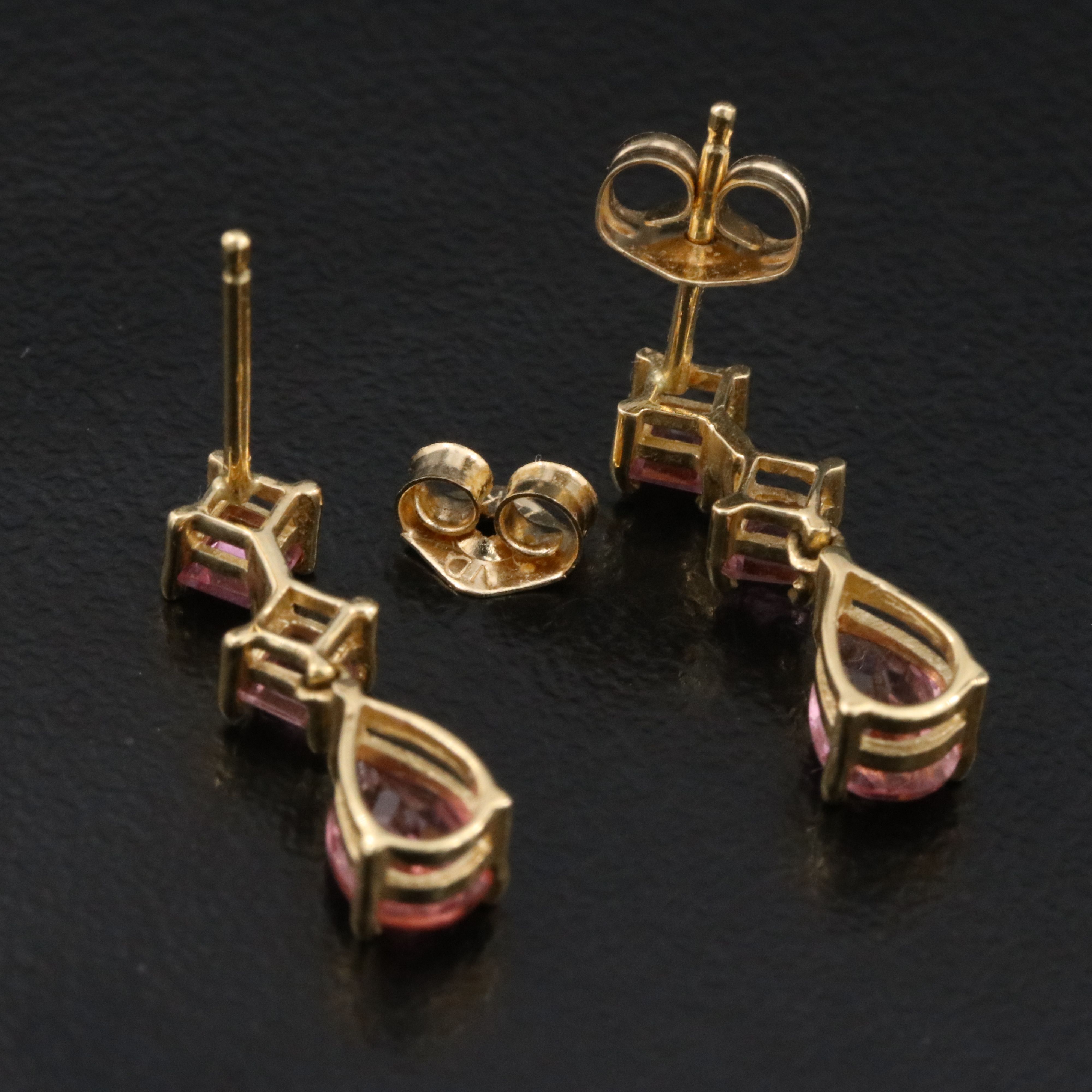 14K Pink Tourmaline Earrings