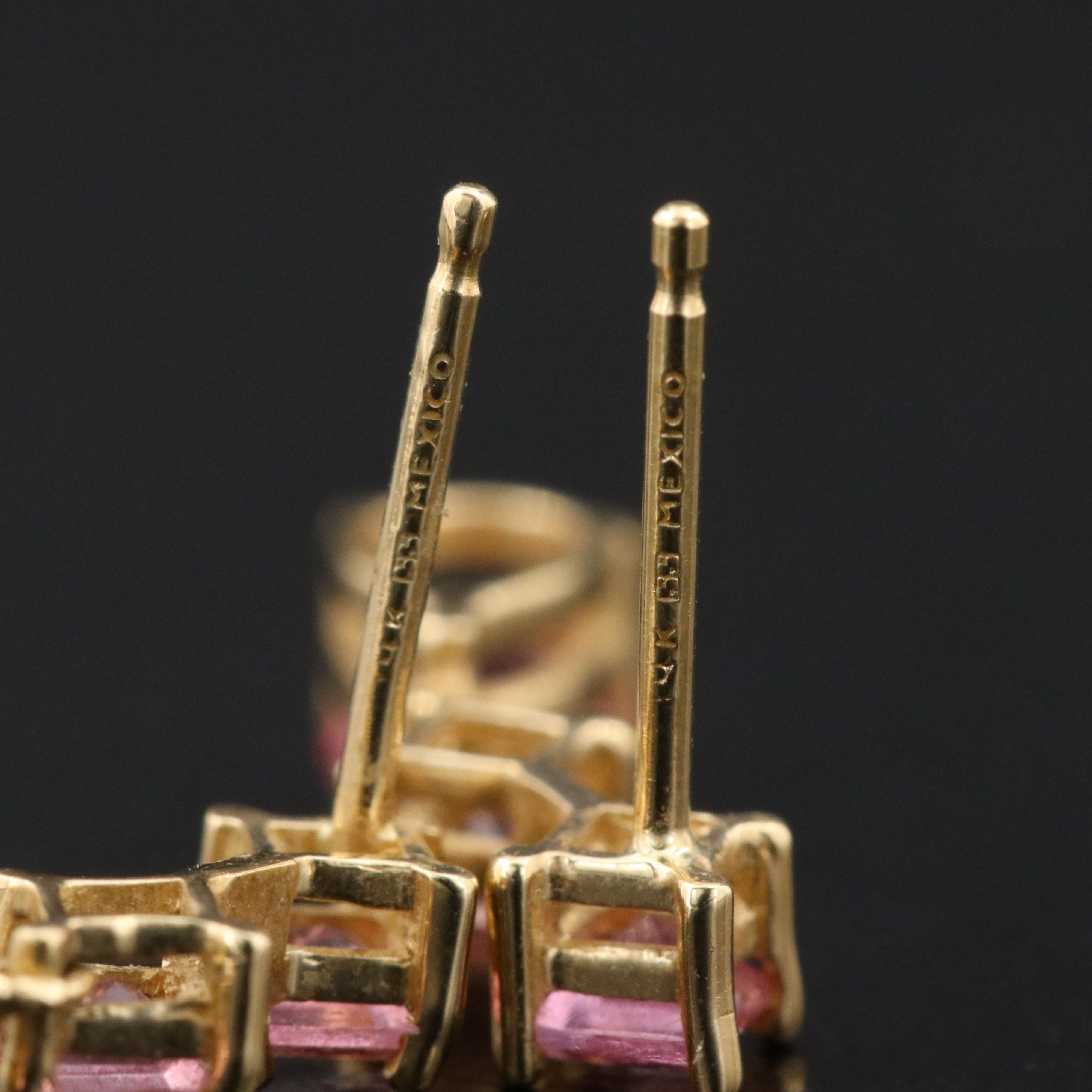 14K Pink Tourmaline Earrings