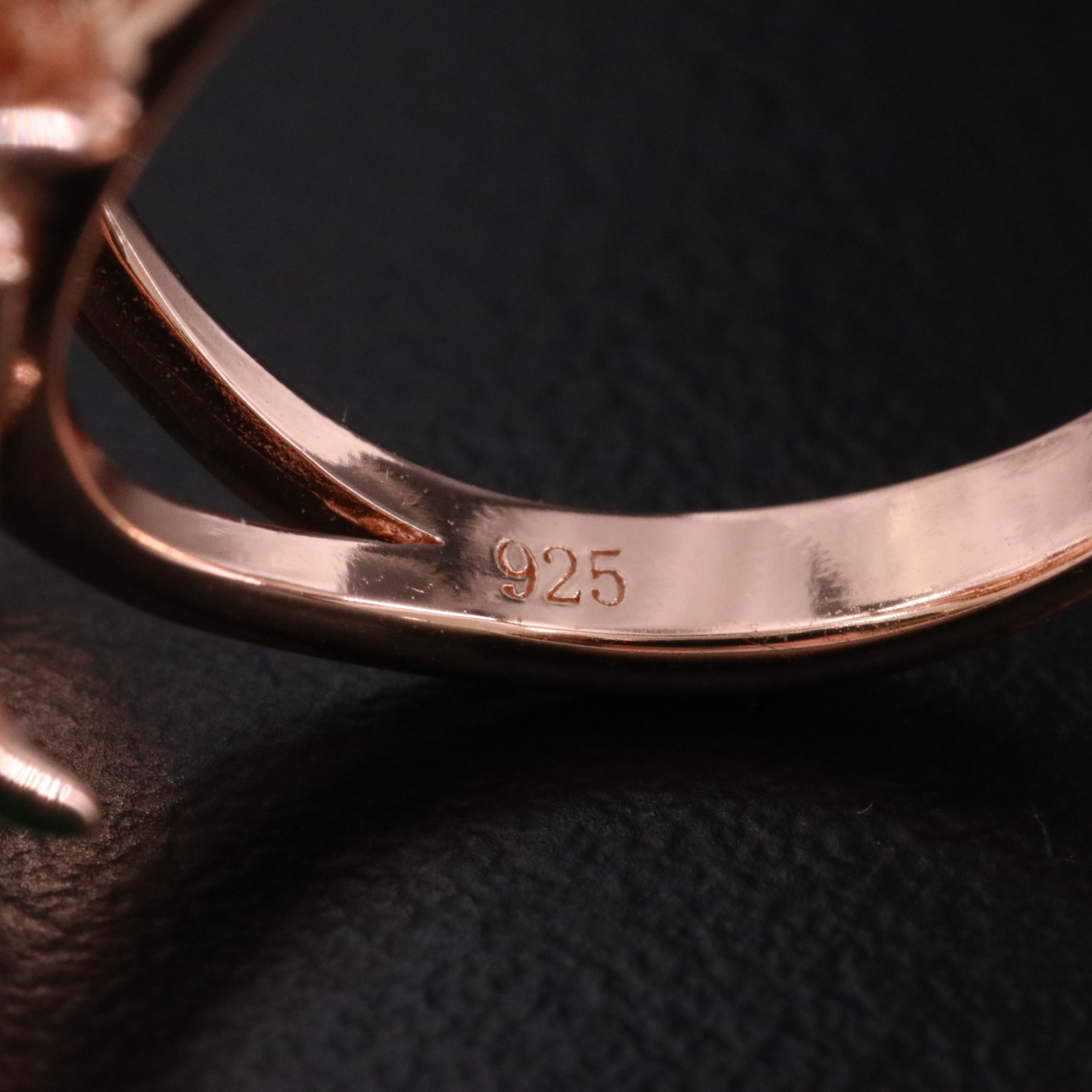 Sterling Carved Mother-of-Pearl and Gemstone Flower Ring