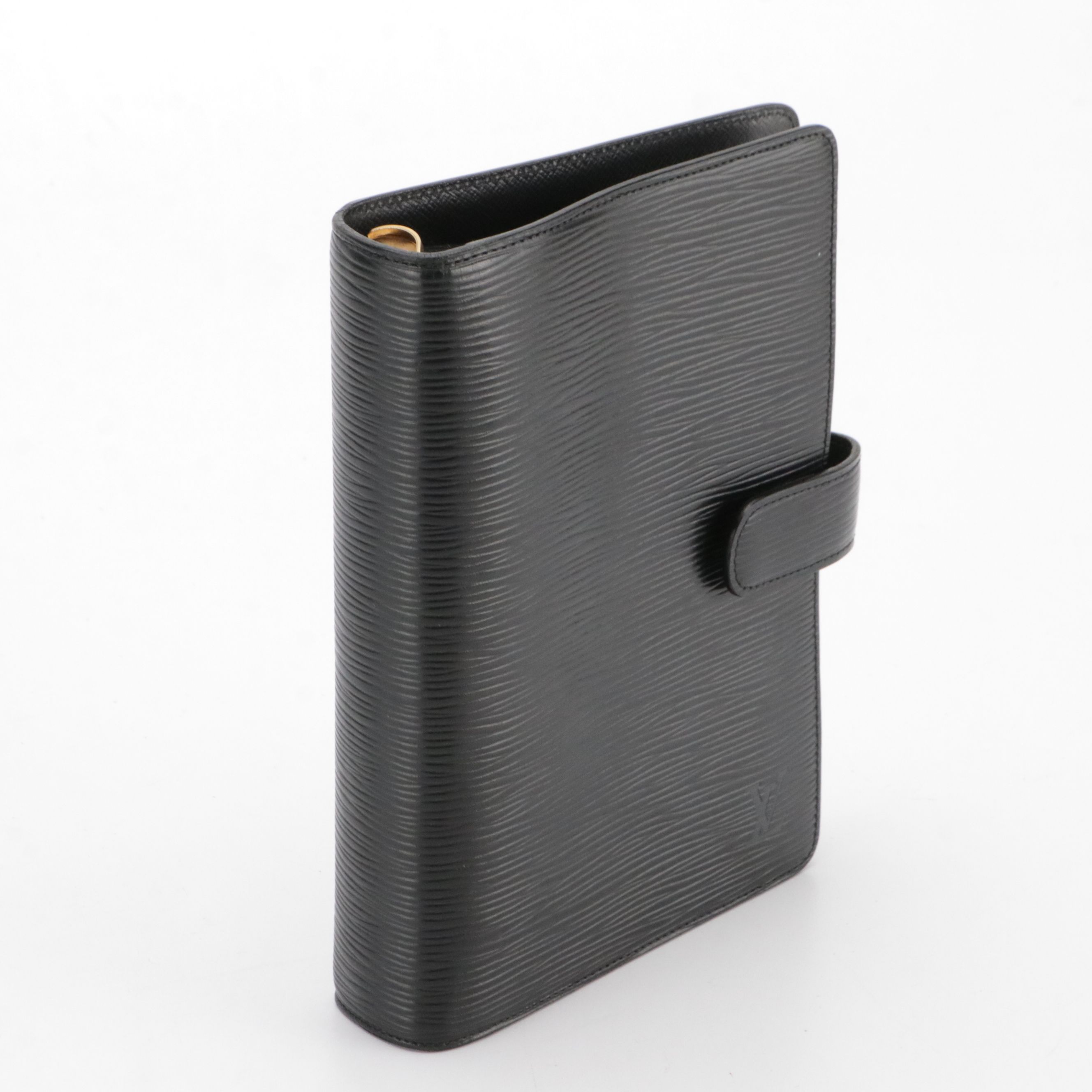 Louis Vuitton Medium Six-Ring Agenda Cover in Black Epi Leather